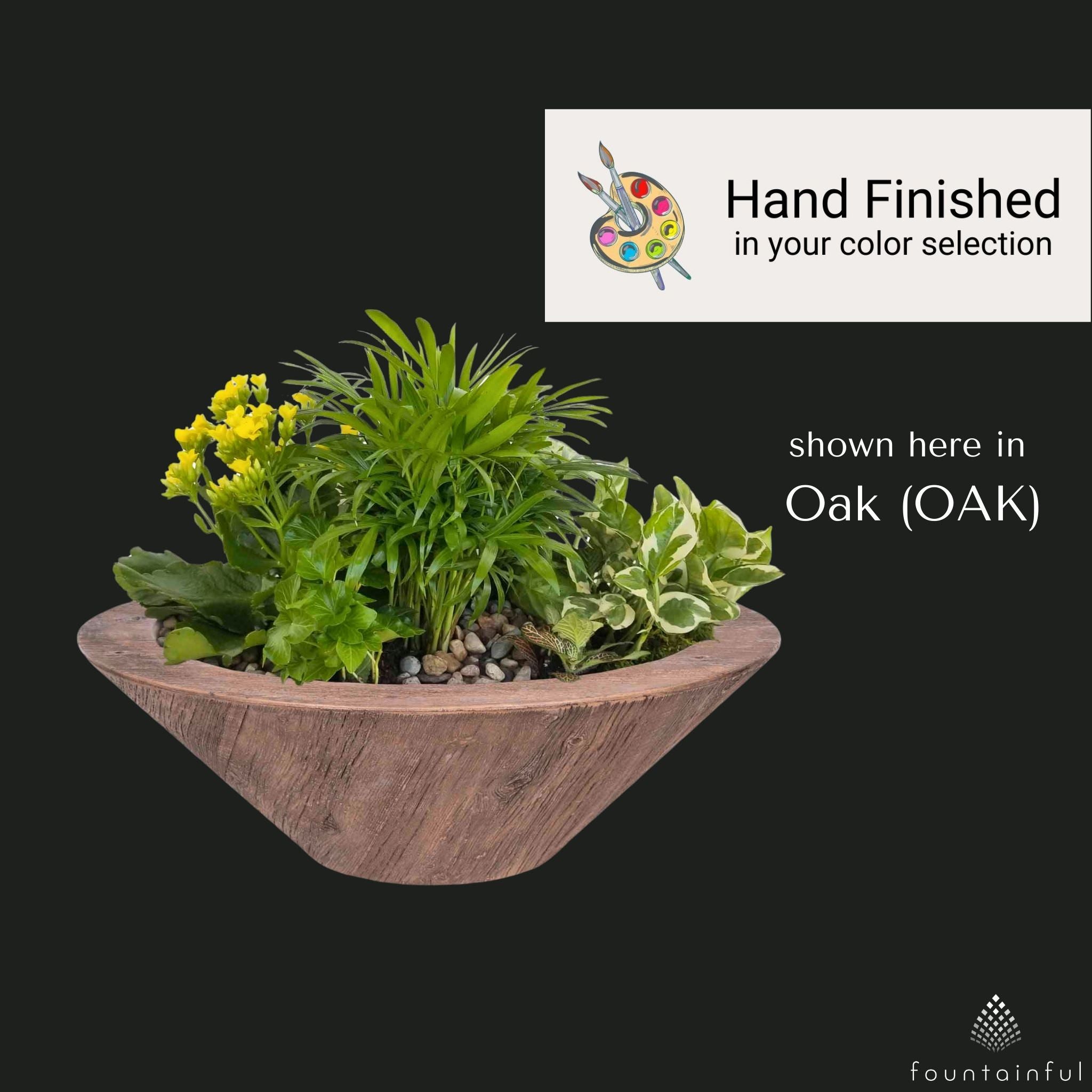 Cazo "Woodgrain" Concrete Planter Bowl - The Outdoor Plus