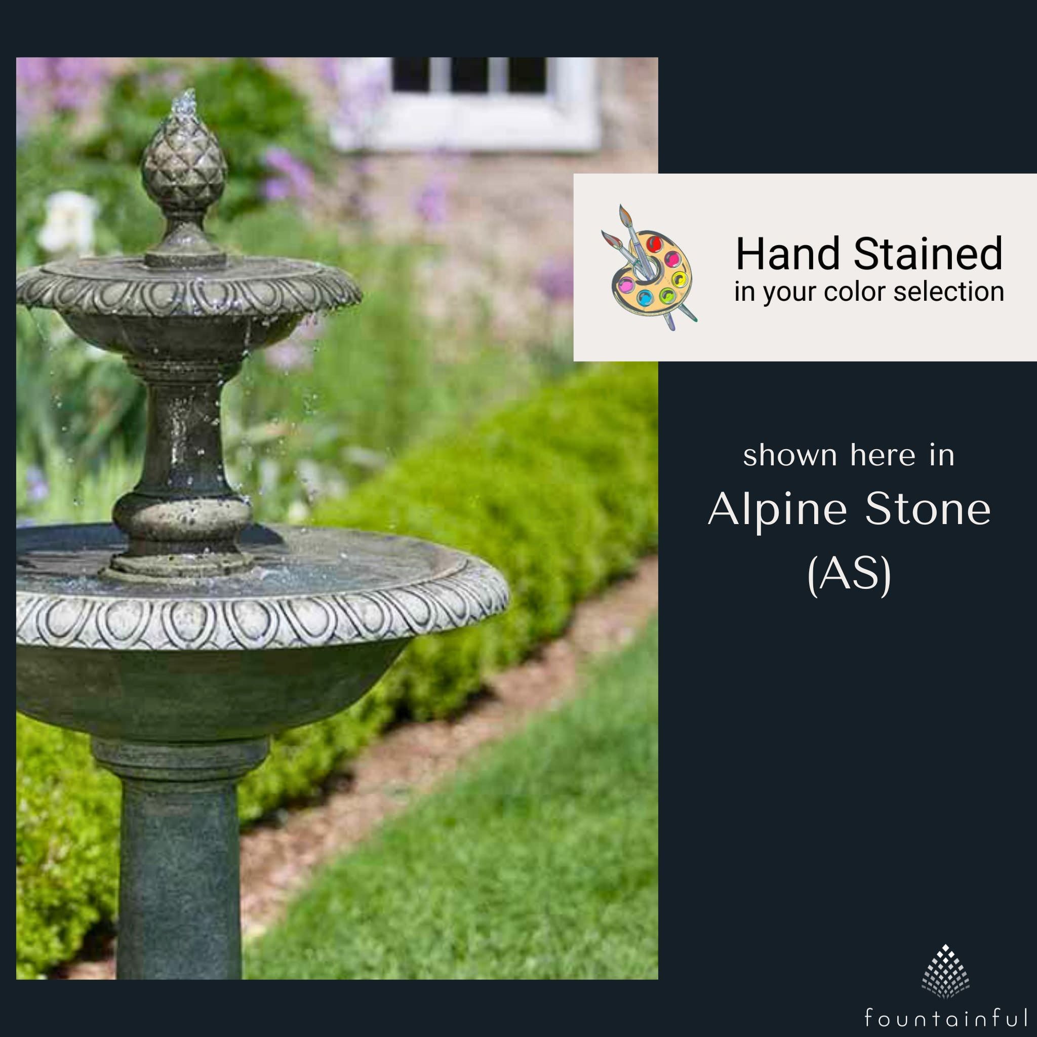 Williamsburg Pineapple 2-Tier Concrete Fountain - Campania #FT132