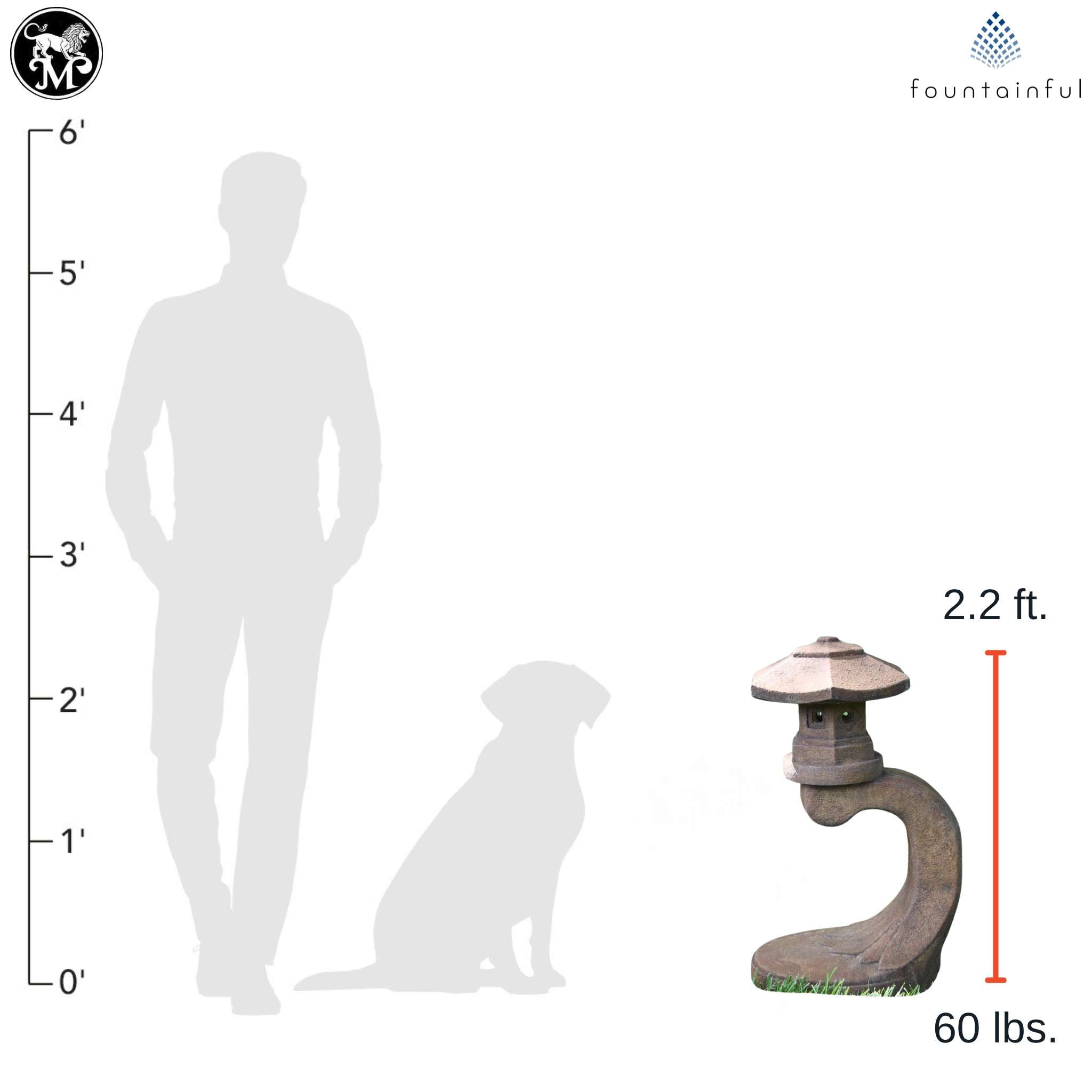 Cantilevered Lantern (Small) Concrete Garden Statue - Massarellis #5307