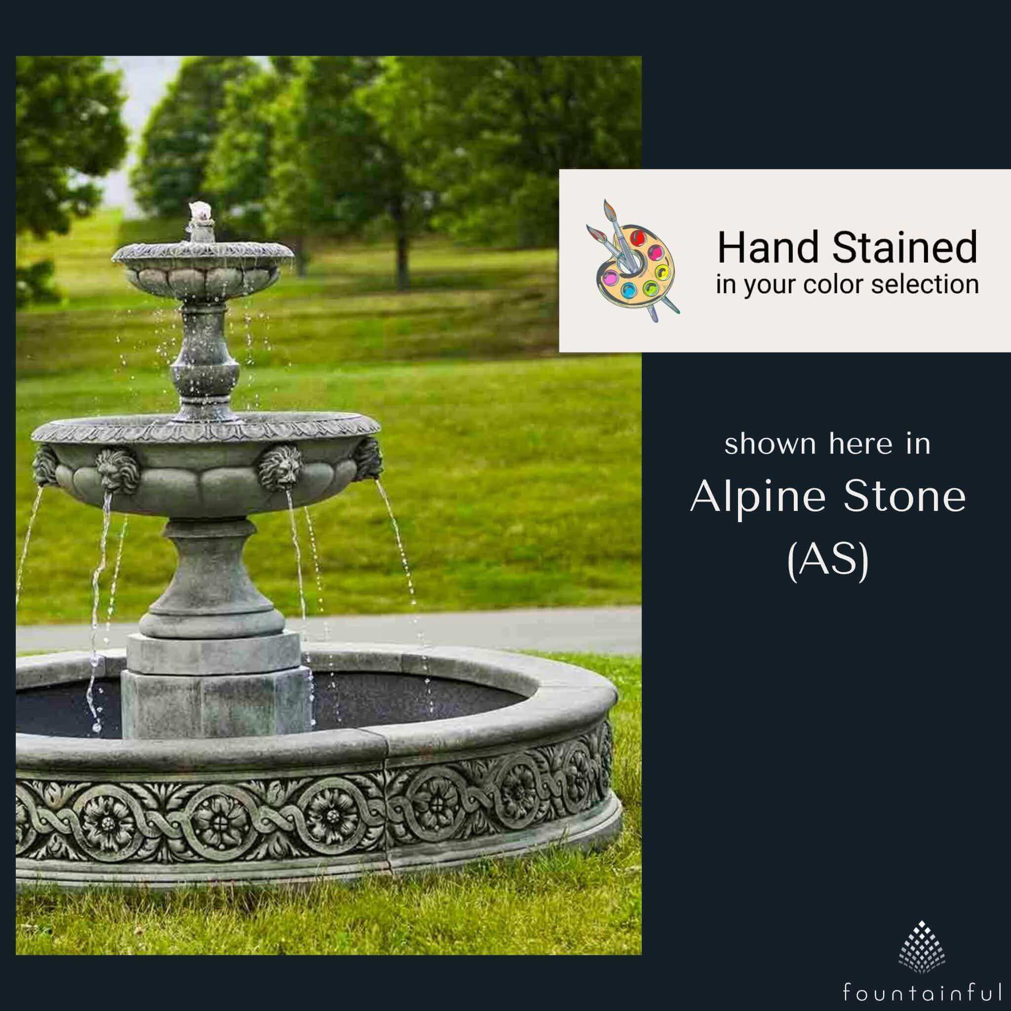 Parisienne 2-Tier Lion Head Concrete Fountain - Campania #FT184