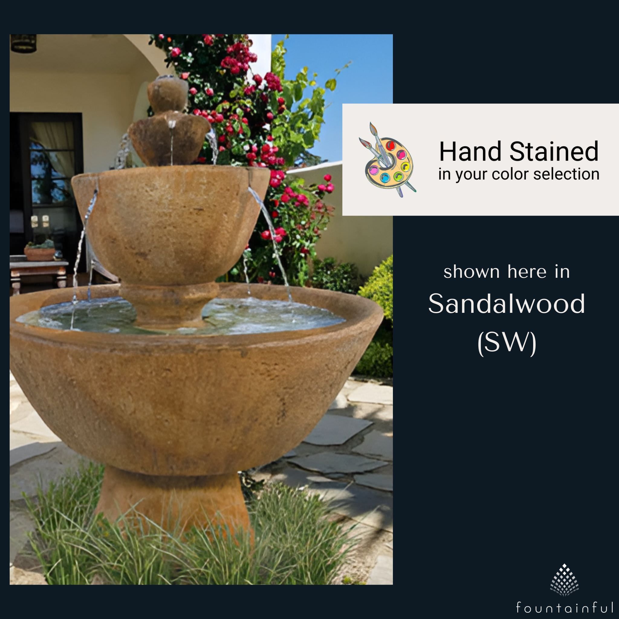 Tuscan Garden 3-Tier Concrete Fountain - Fiore #2122