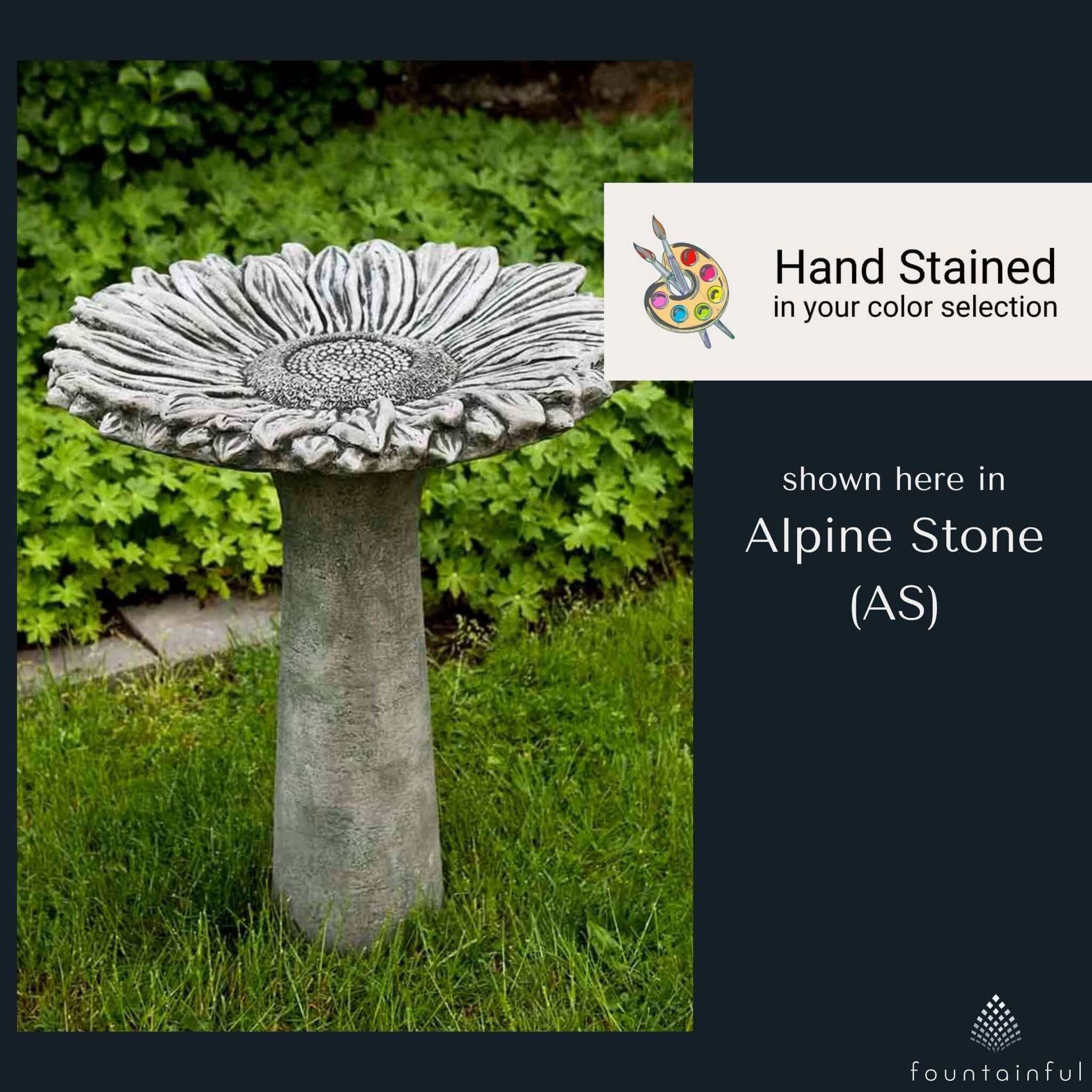 Sunflower Concrete Bird Bath - Campania #B154