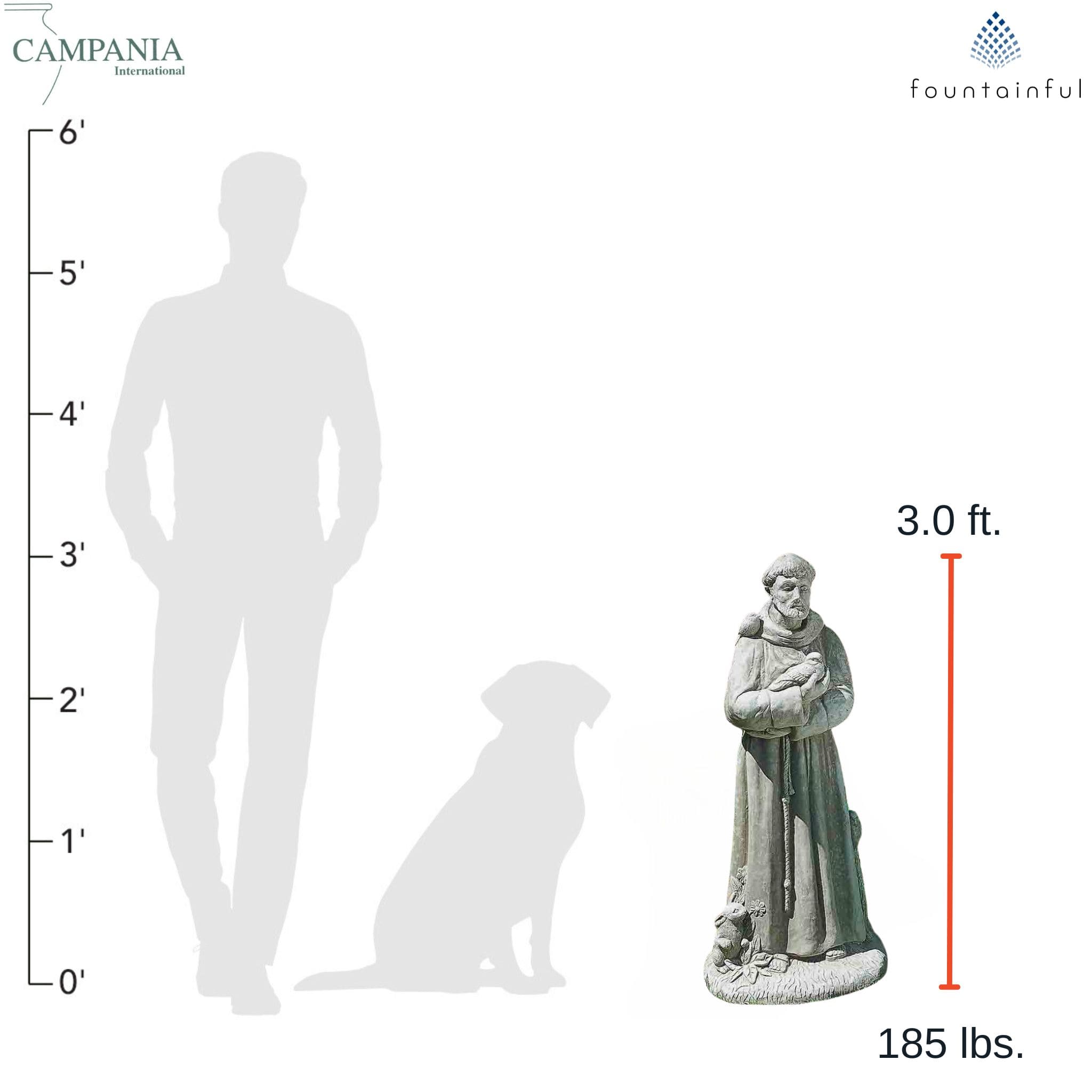 Tall St. Francis (36") w/Animals Concrete Garden Statue - Campania #R027