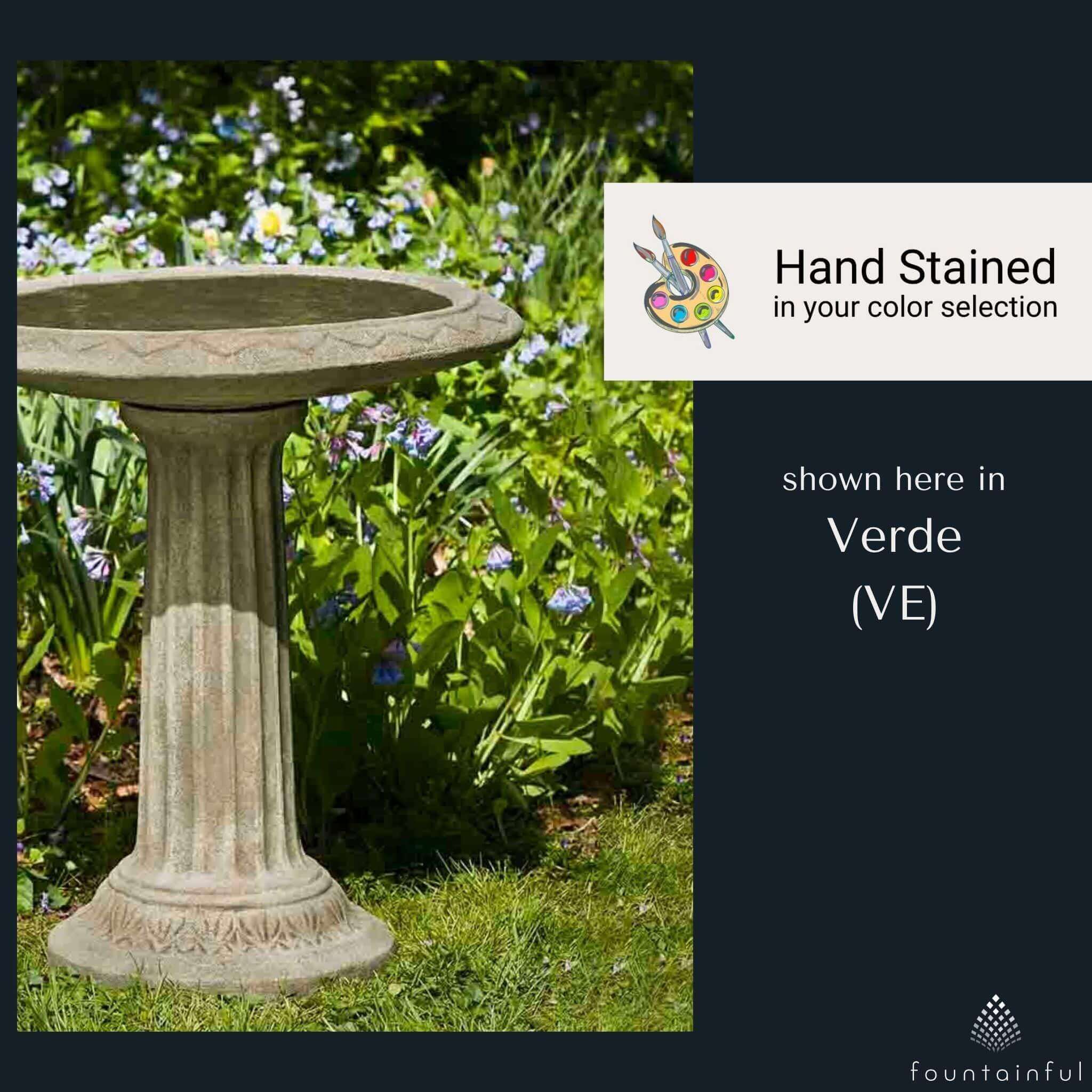 Cottage Garden Concrete Bird Bath - Campania #B135