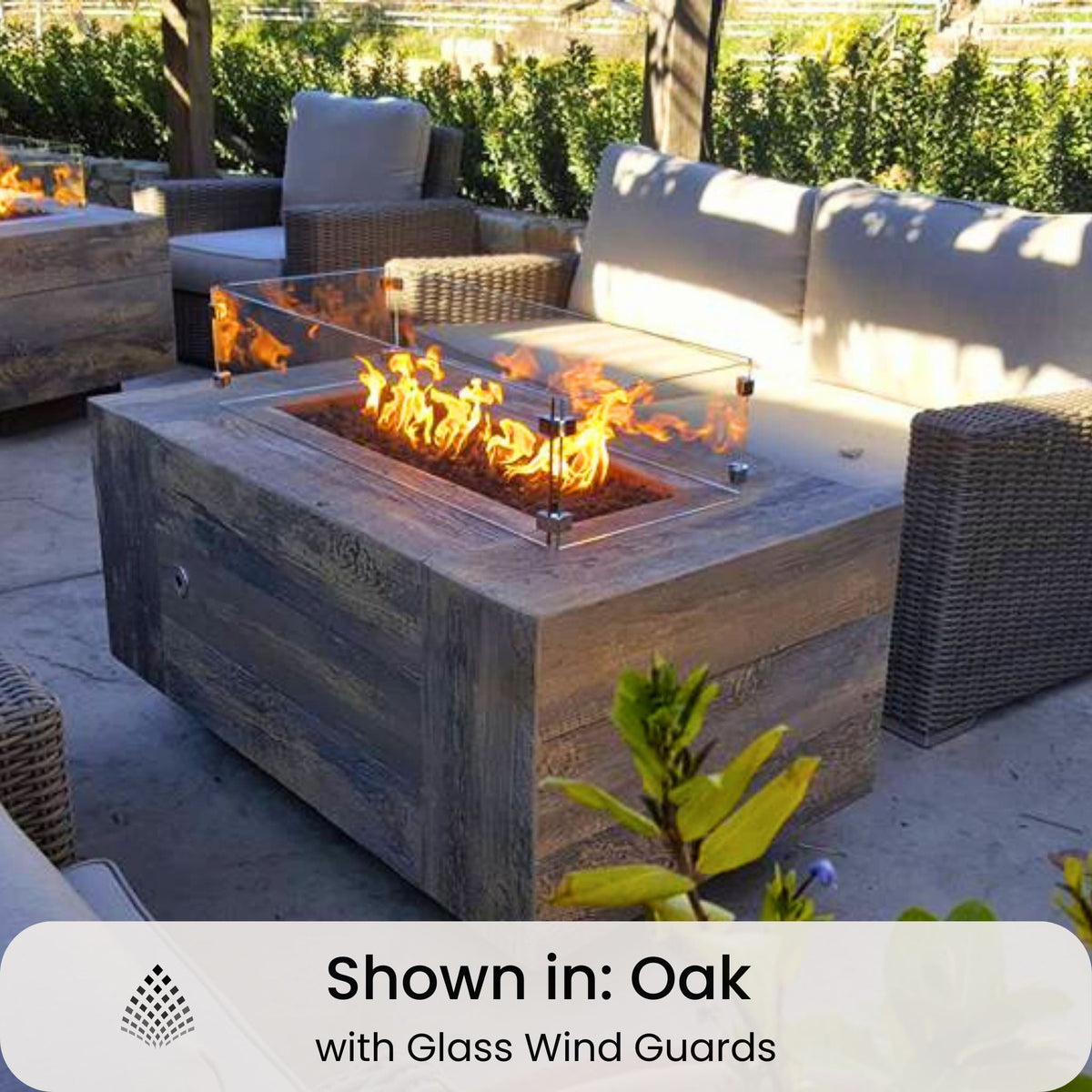 Catalina "Woodgrain" Concrete Gas Fire Pit - The Outdoor Plus