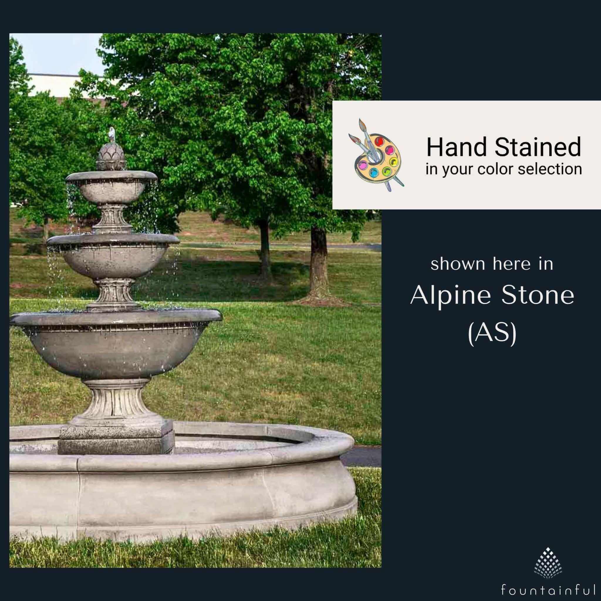 Fonthill 3-Tier Concrete Fountain in Basin - Campania #FT272