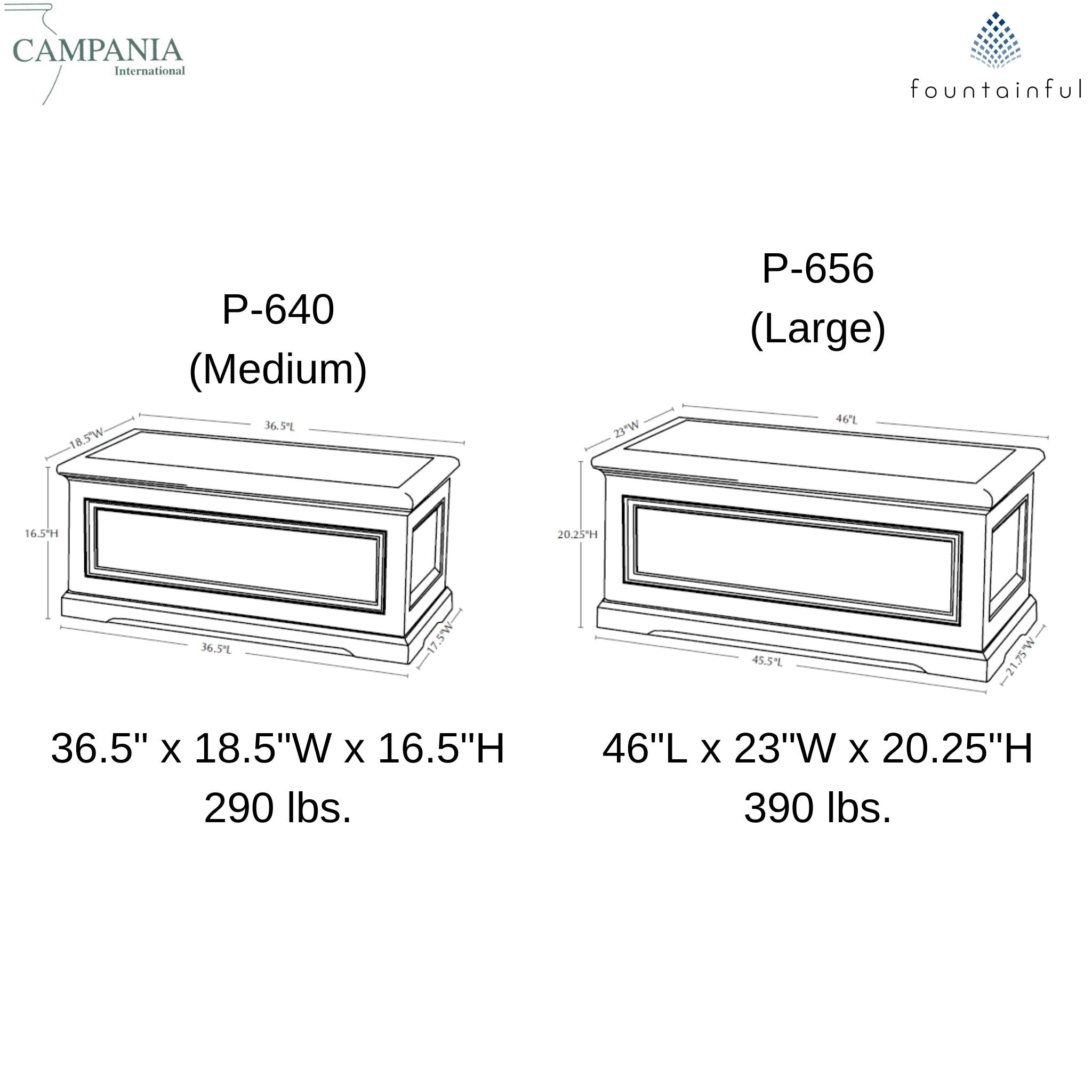 Orleans Large Window Box Concrete Planters - Campania