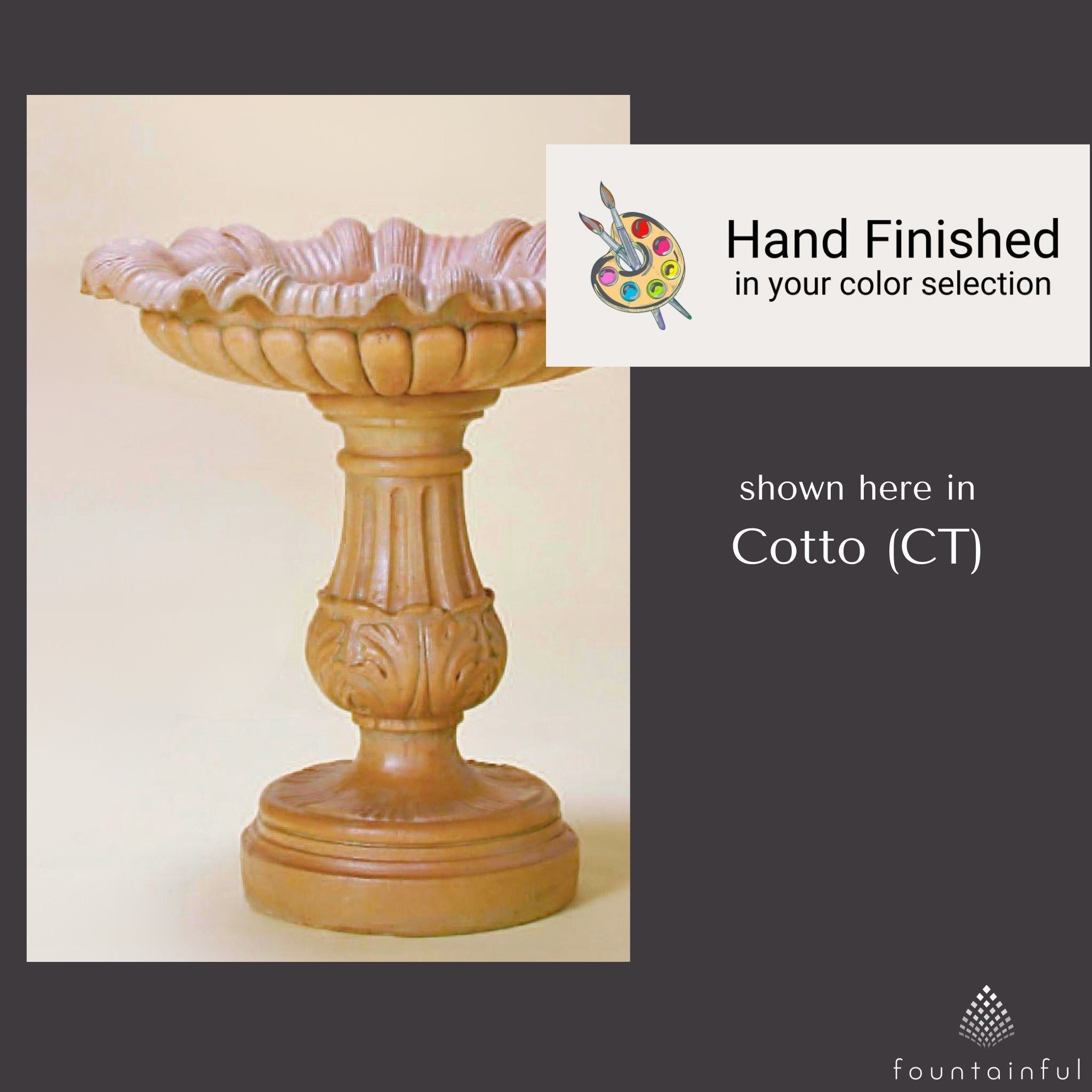 The Corsica Concrete Bird Bath - Giannini #2151