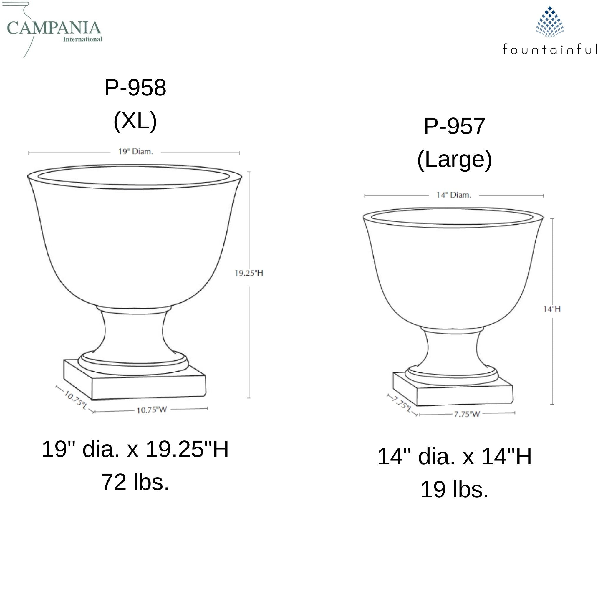 Hampstead Concrete Urn Planters - Campania