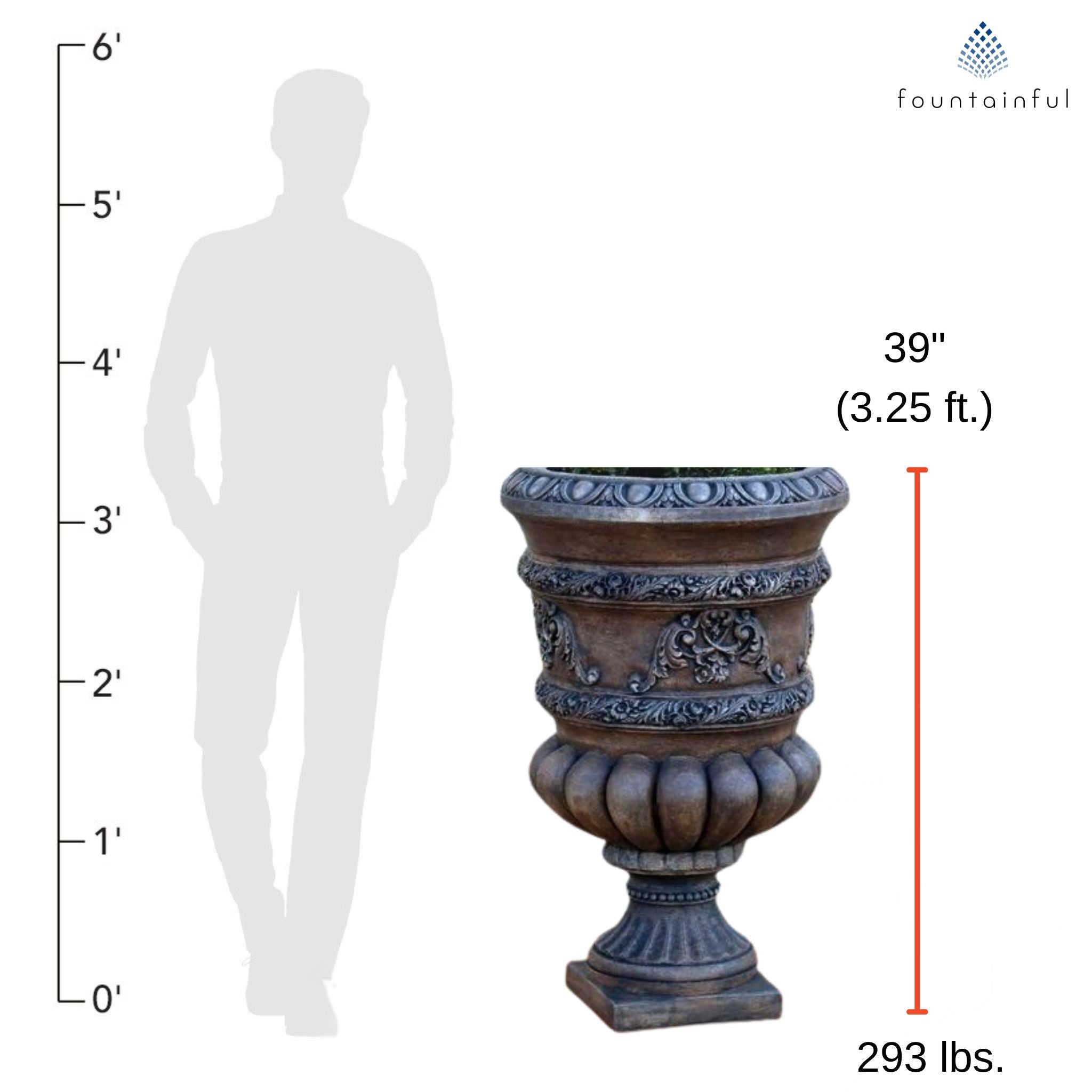 Constantine Concrete Urn Planter - Massarellis #6959