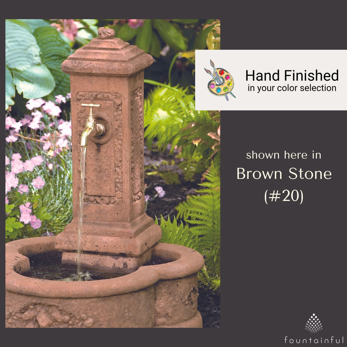 Petite Garden Concrete Fountain - Massarellis #3556