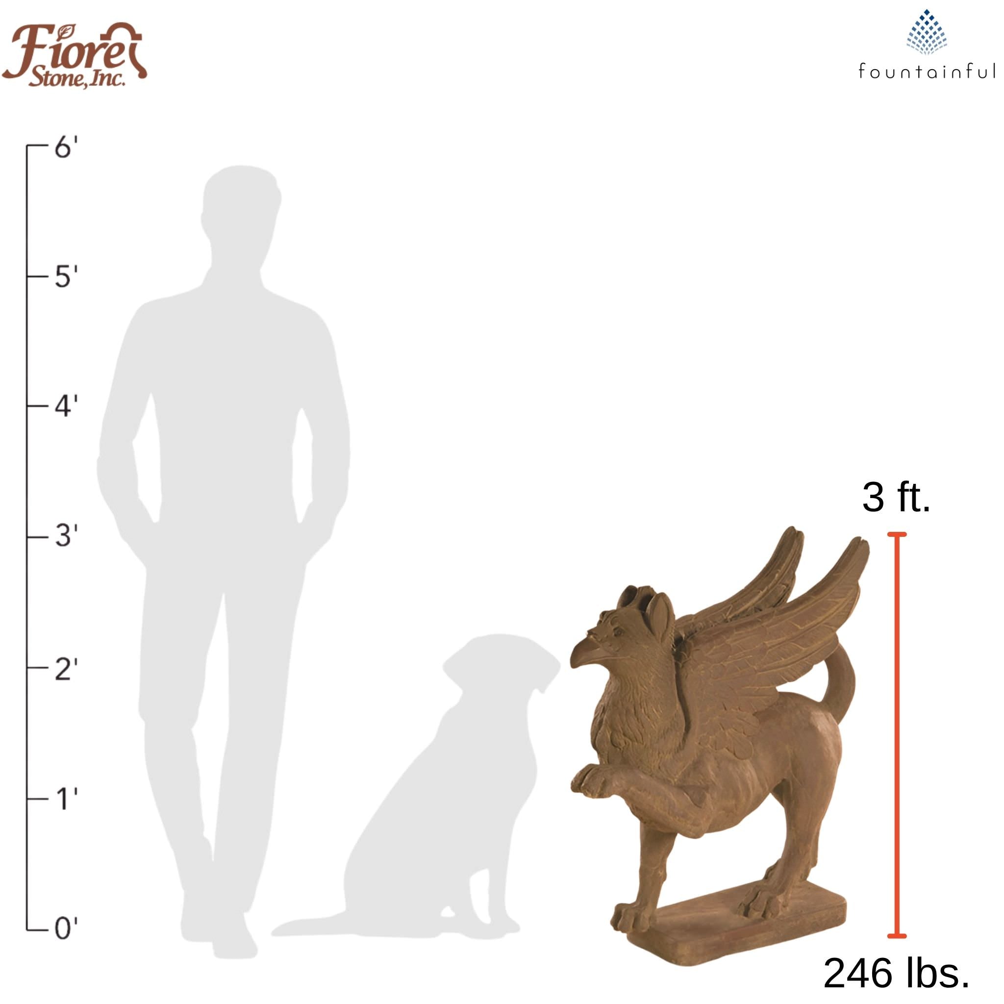 Griffin Standing Concrete Garden Statue - Fiore #776