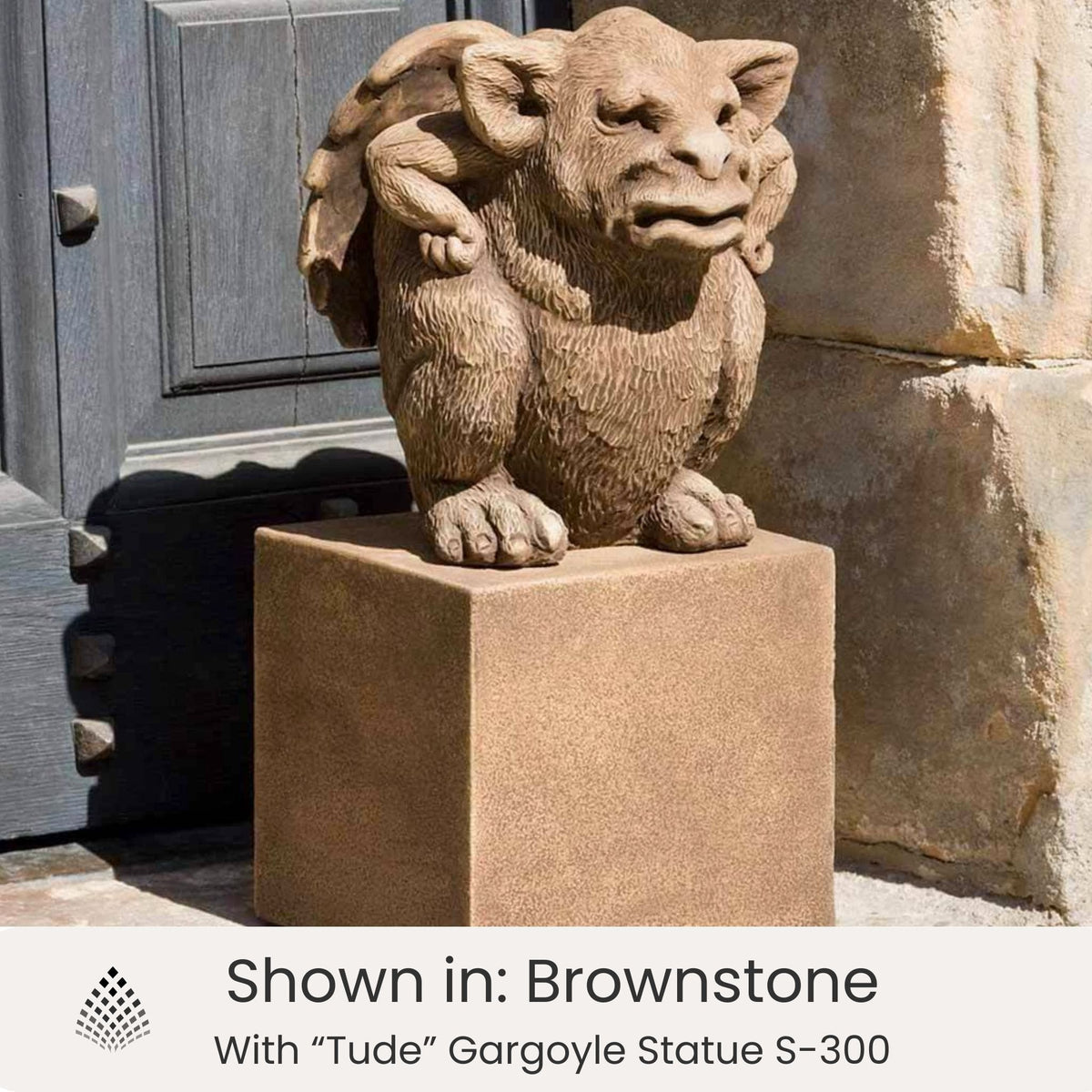 Short Square Textured Concrete Pedestal - Campania #PD171