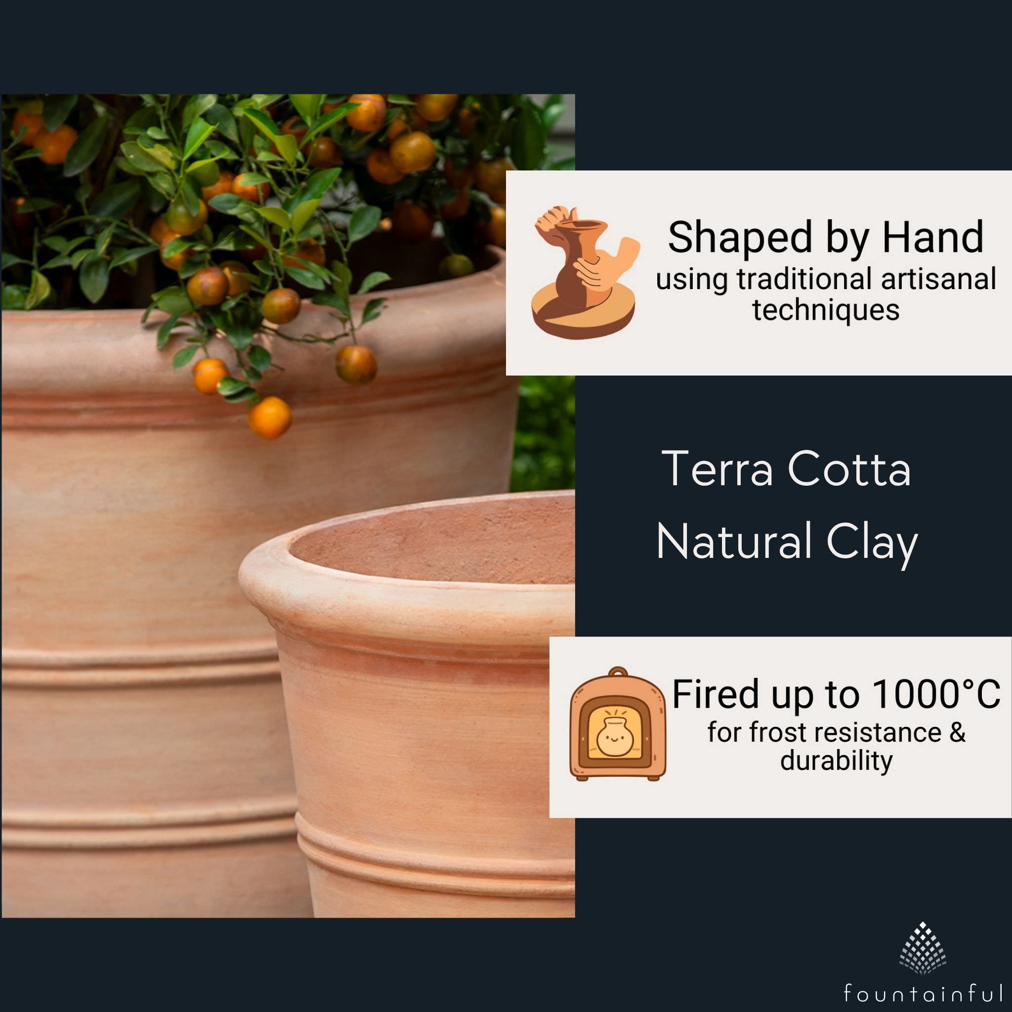 Classic Orangerie Set of 3 Terra Cotta Planters - Campania #8360
