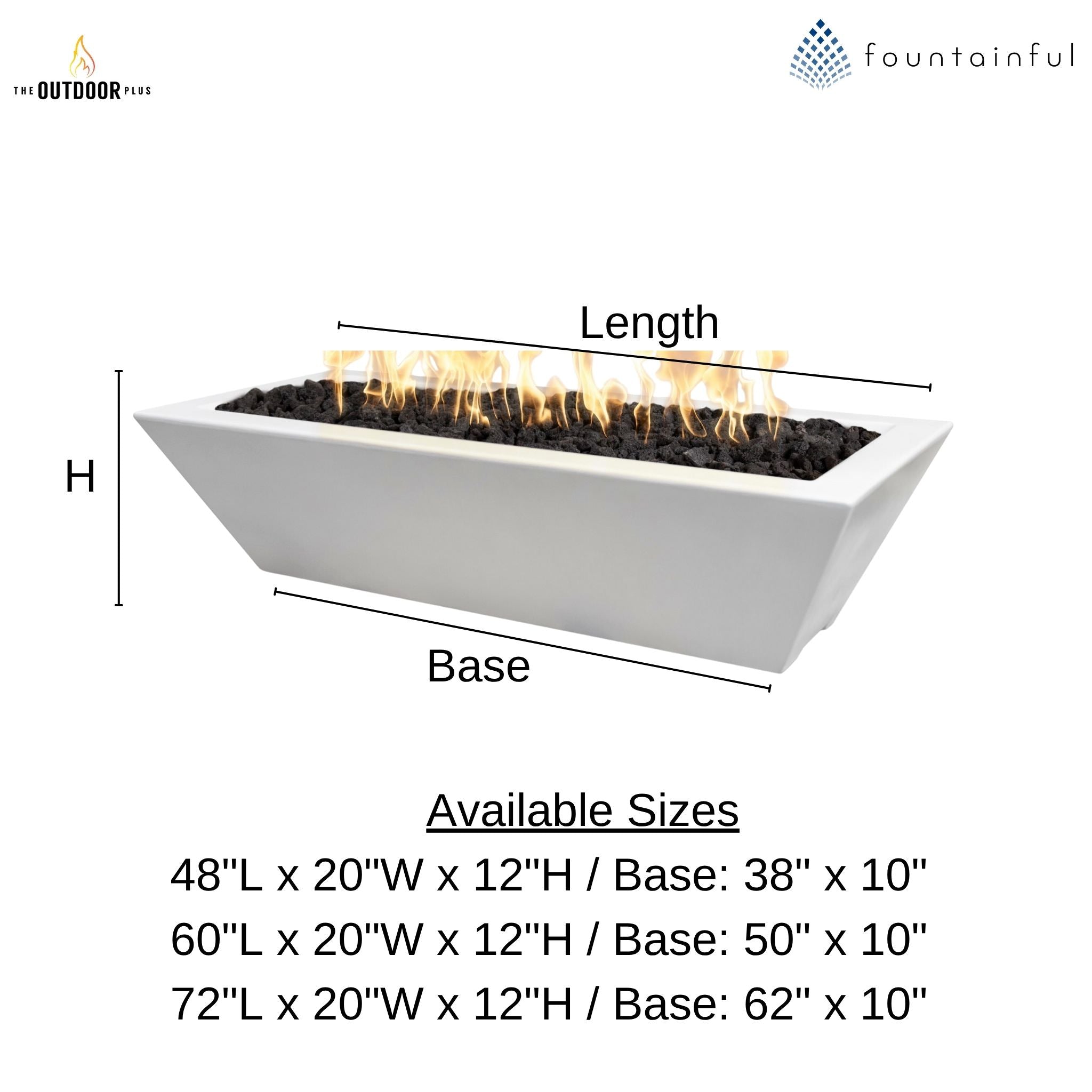 Maya Linear Concrete Fire Bowl - The Outdoor Plus