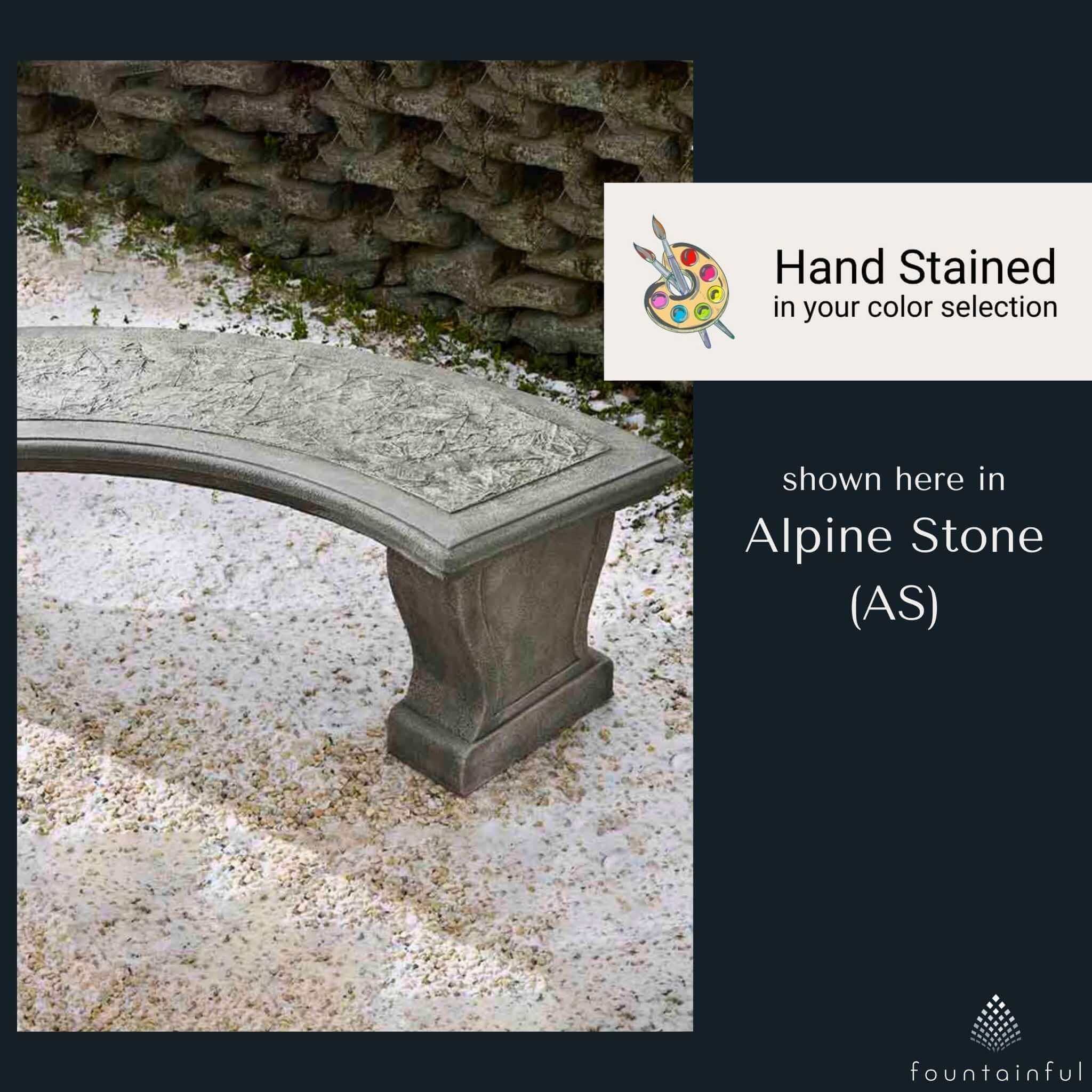 Curved Leaf Concrete Garden Bench - Campania #BE23