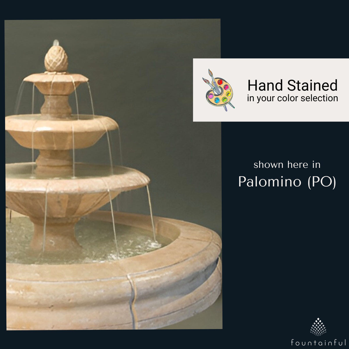 Venetian 3-Tier Concrete Pond Fountain - Fiore #2087