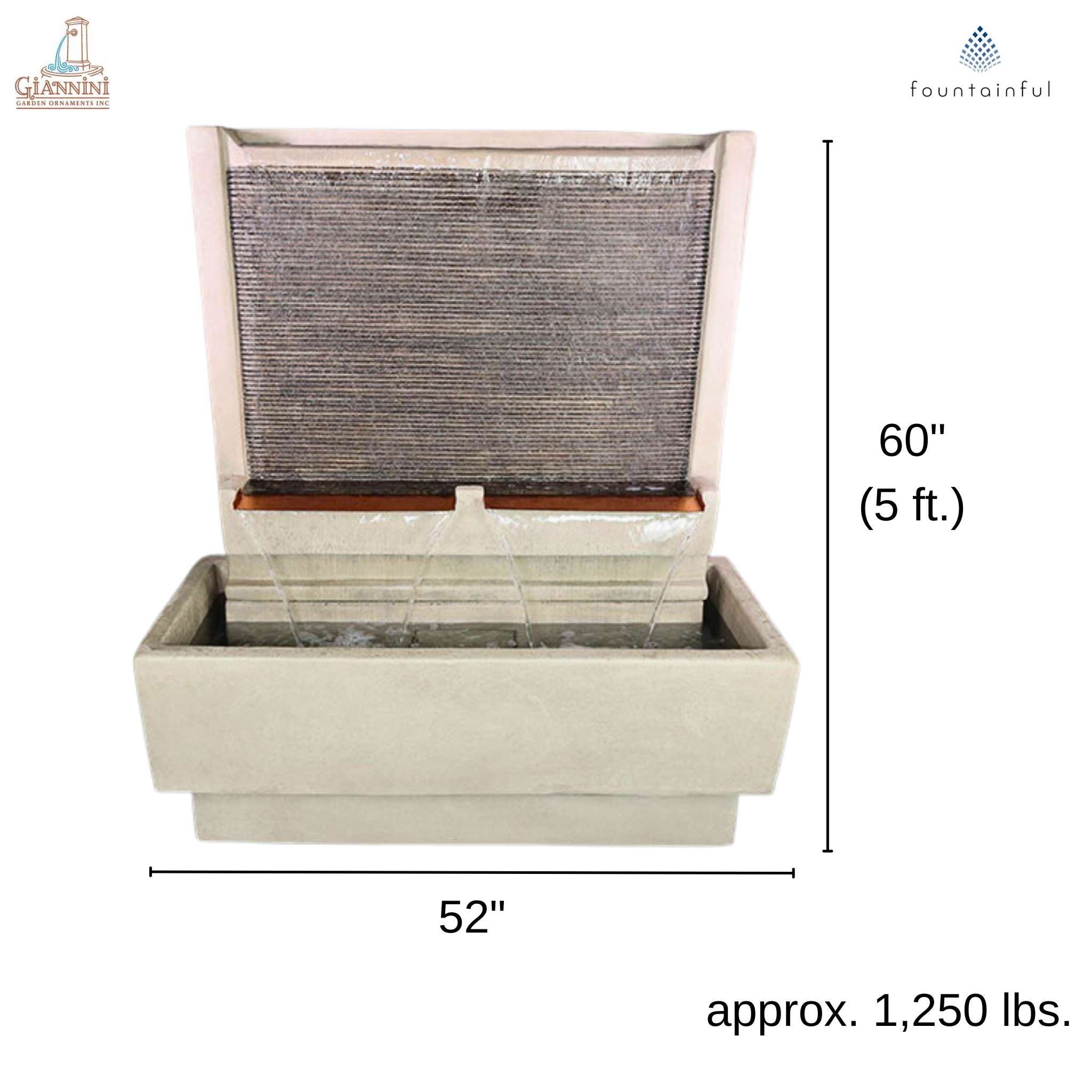 Double Brentwood Concrete Wall Fountain - Giannini #1771