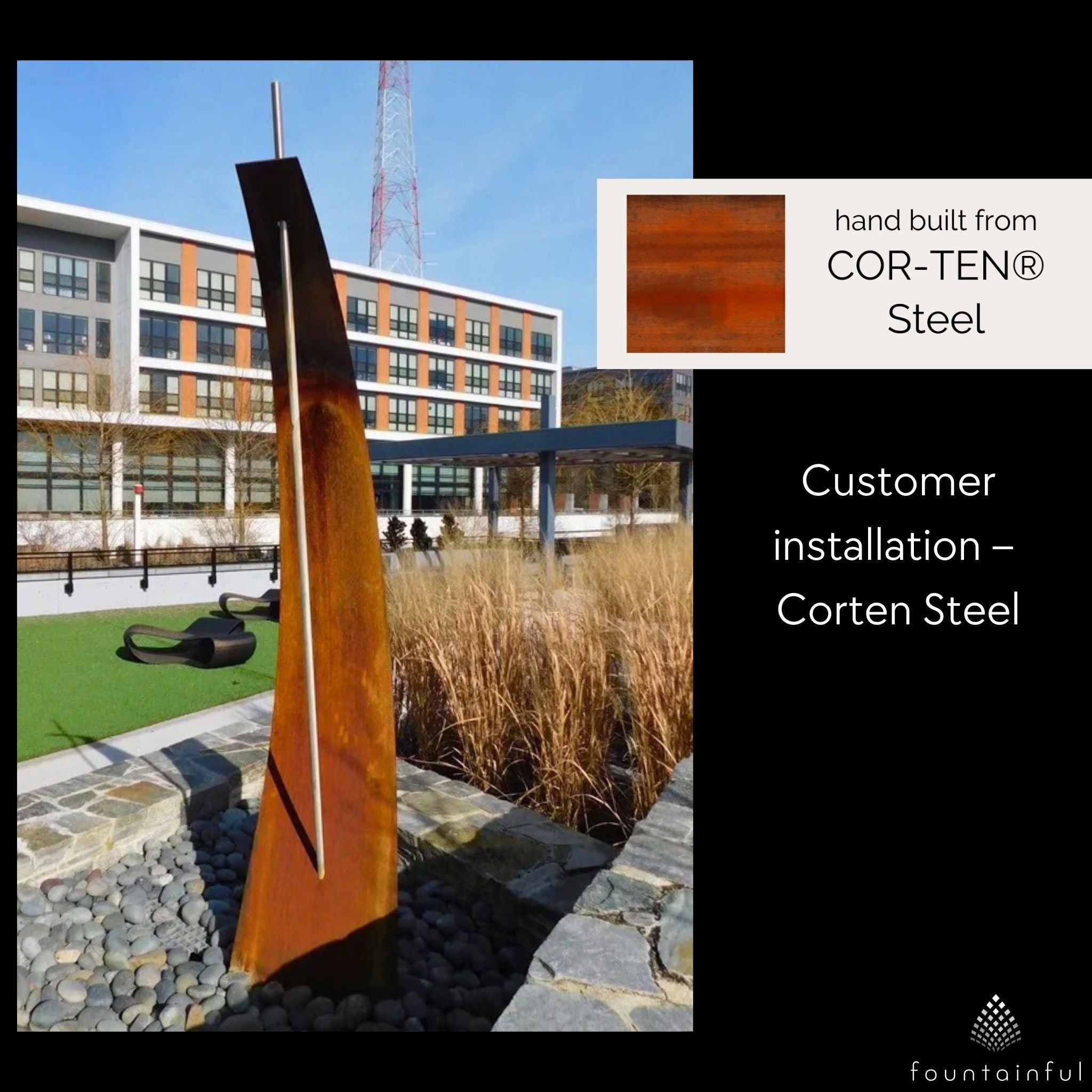 Wave-2 Modern Fountain in Steel