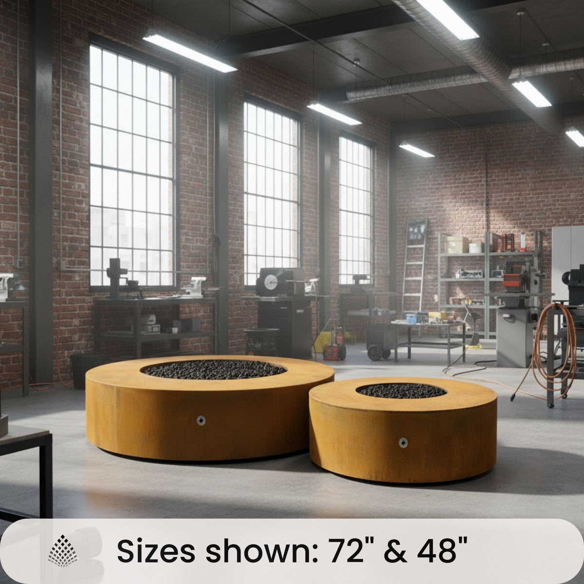 Unity Round Gas Fire Pit in Luxury Metals - Outdoor Plus