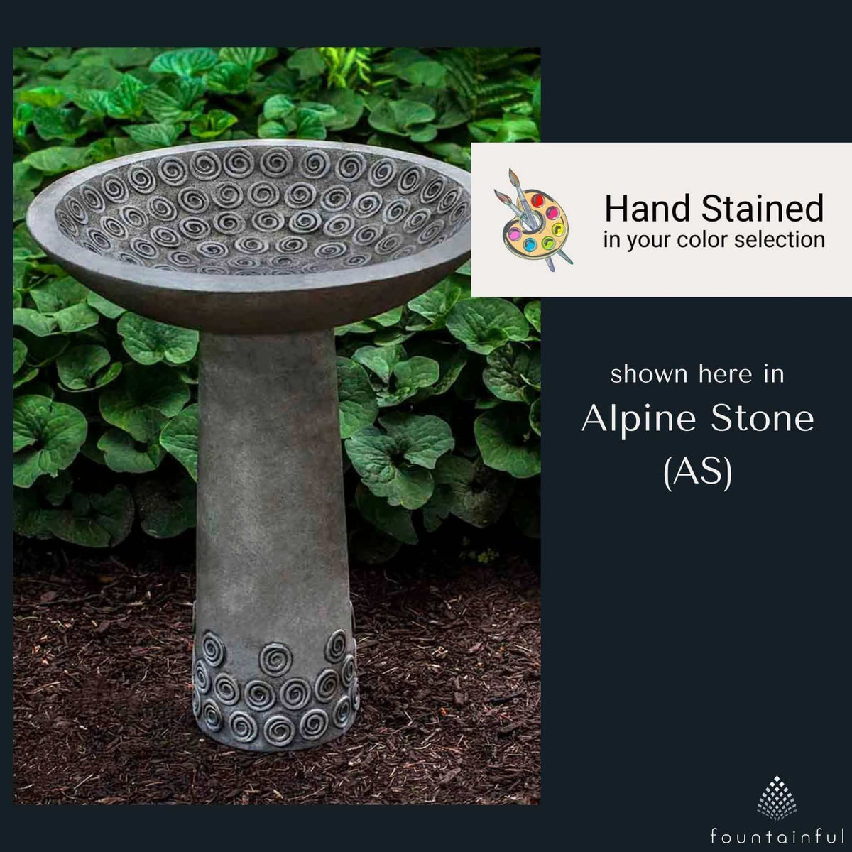 Cirrus Concrete Bird Bath - Campania #B161