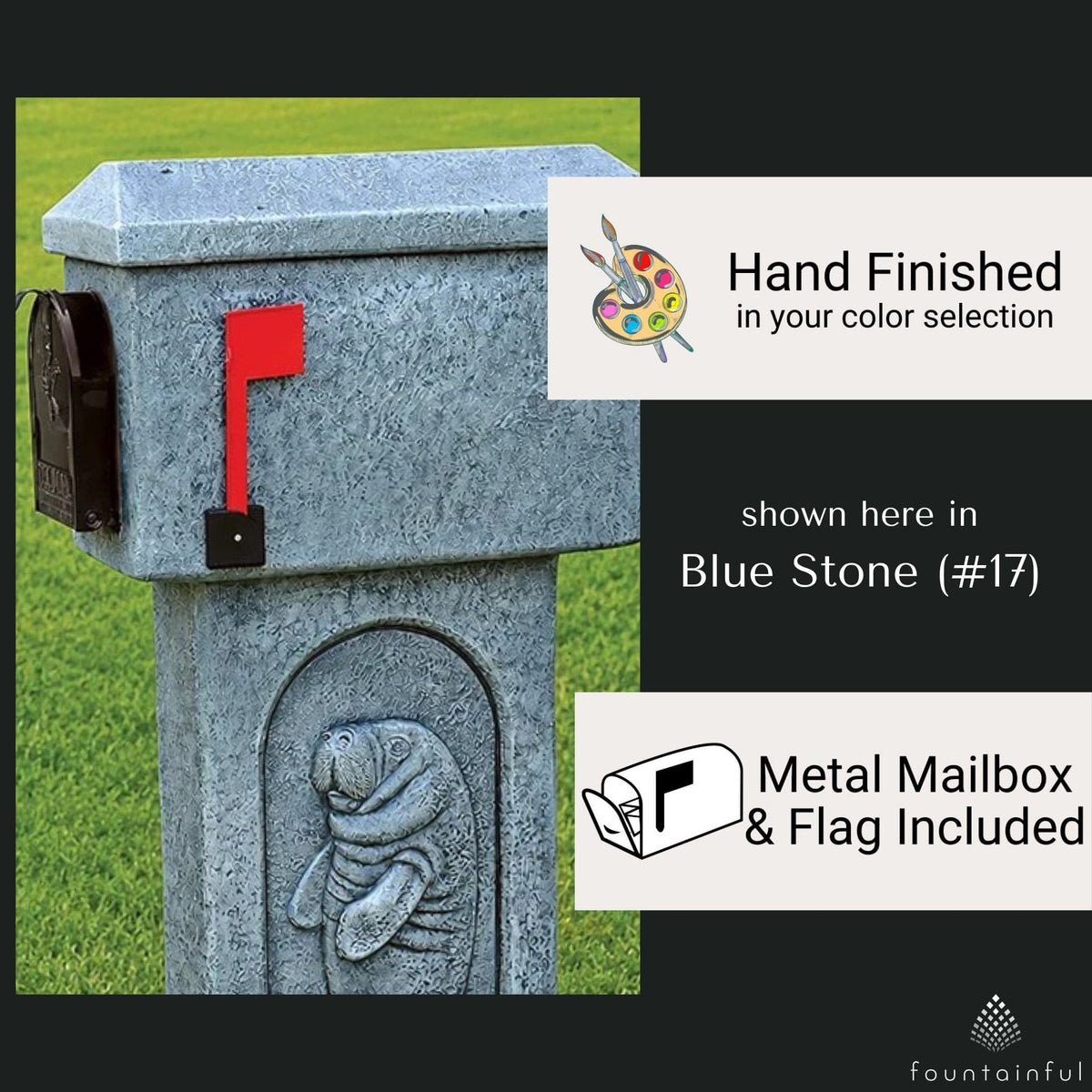Manatee Concrete Mailbox - Massarellis #4693