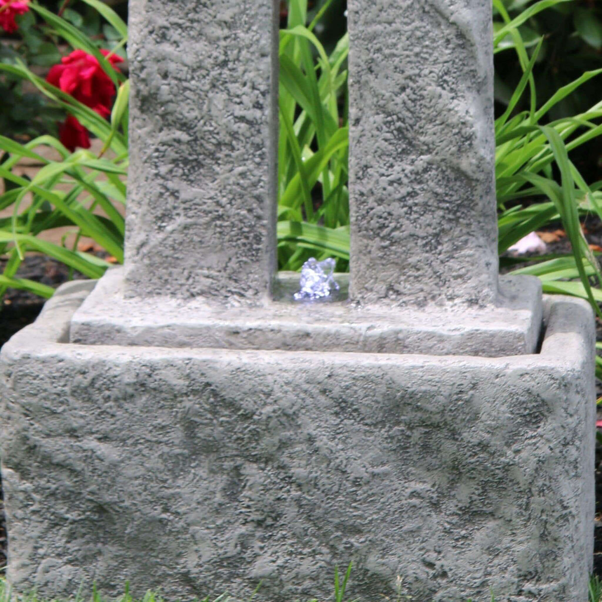 Open Cross Concrete Fountain w/Lights - Massarellis #3526