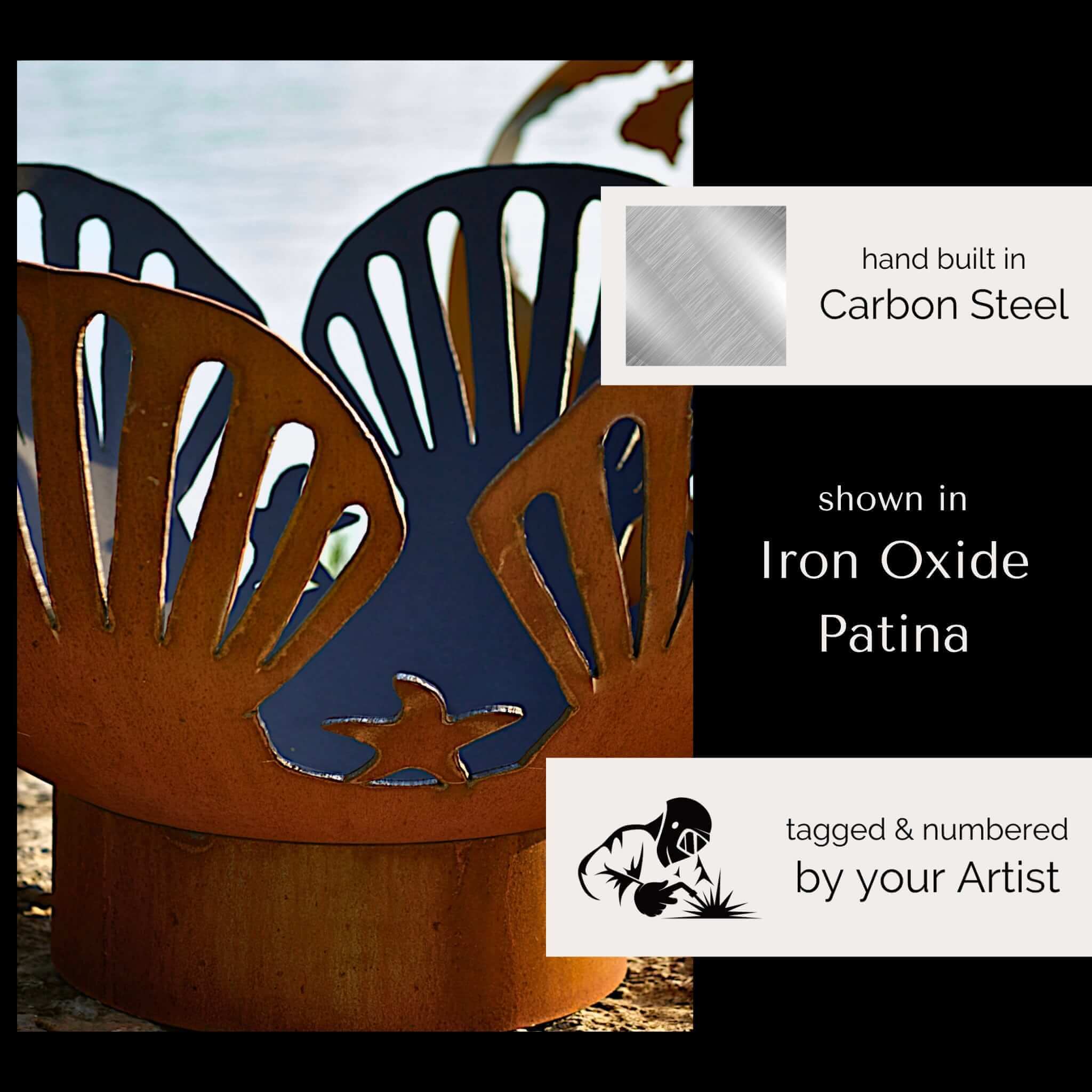 Barefoot Beach Gas Fire Pit in Steel - Fire Pit Art