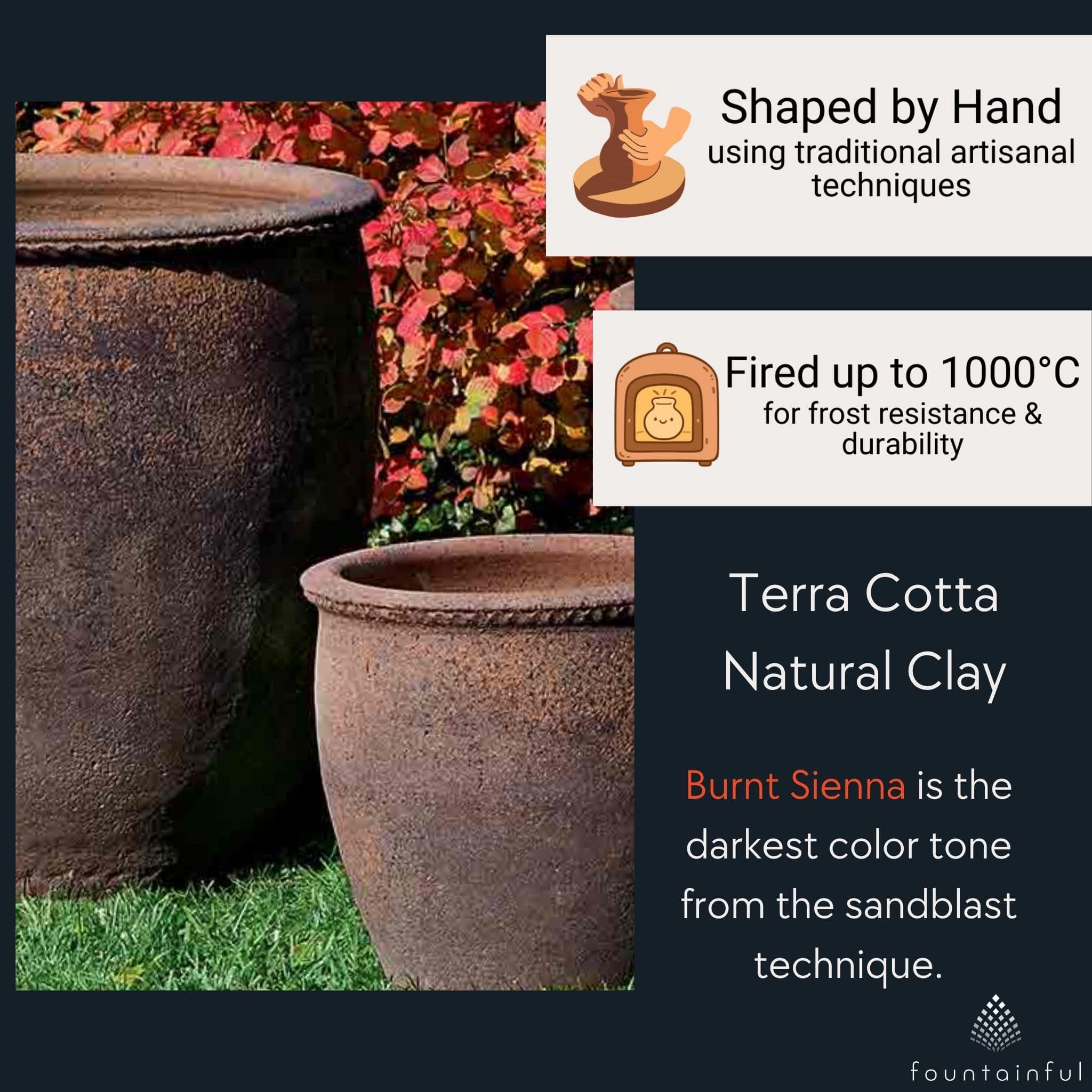 Egg Pot Set of 3 Terra Cotta Planters - Campania #316336