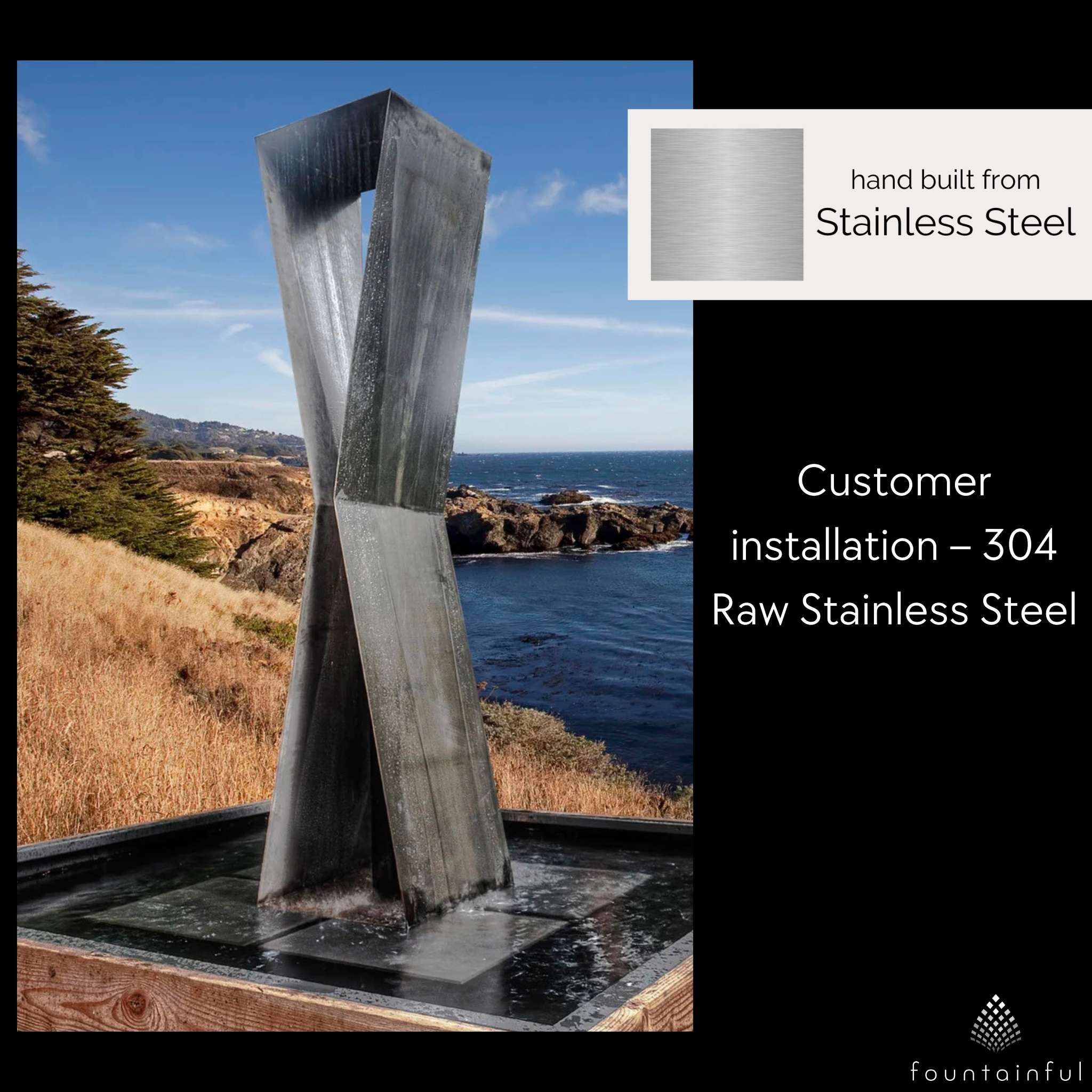 X2 Modern Fountain in Steel