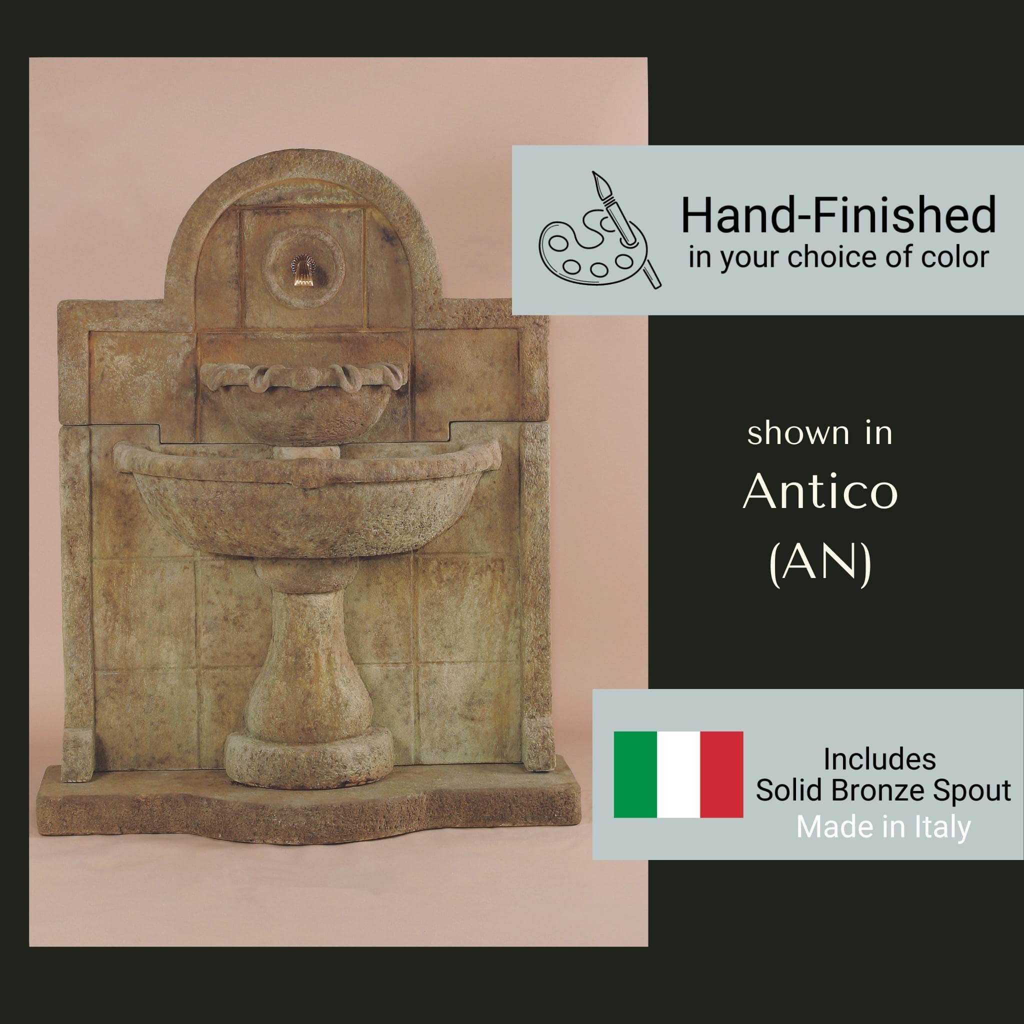 Terme Del Foro Concrete Wall Fountain - Giannini #1136