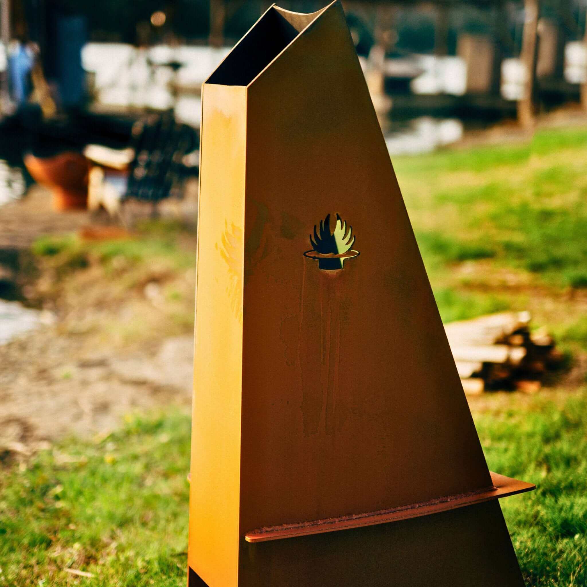 Vesuvius Wood Burning Fire Pit in Steel - Fire Pit Art