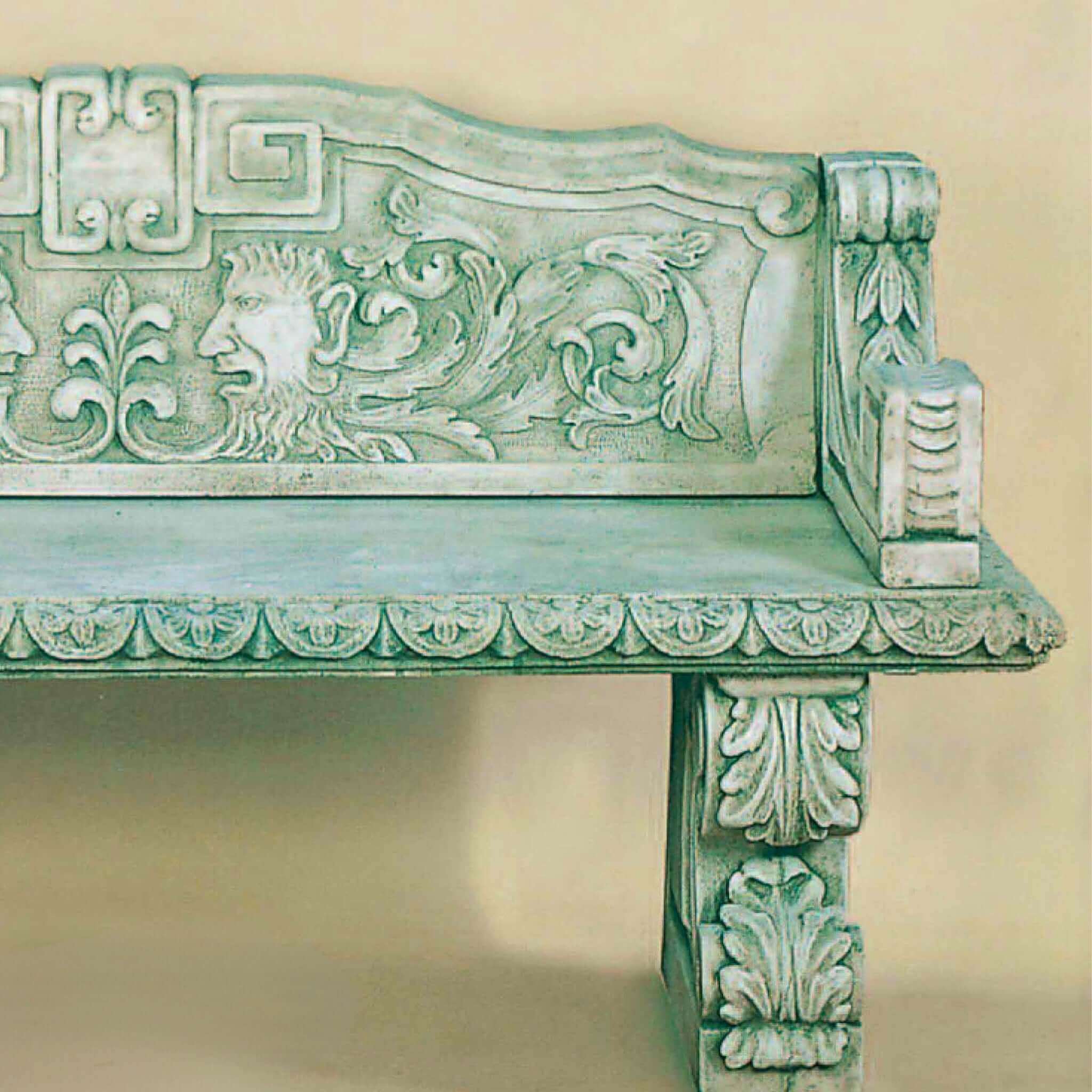 Green Man Concrete Garden Bench - Giannini #522