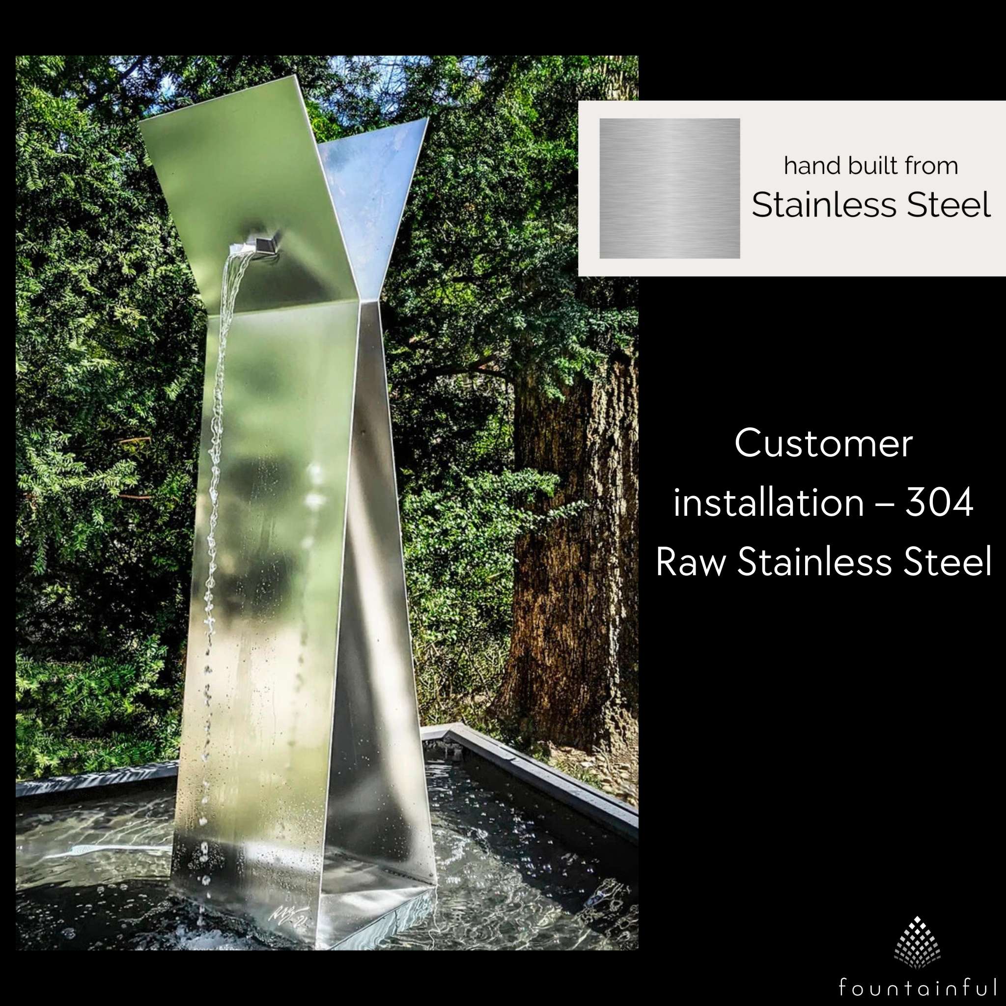 X3 Modern Fountain in Steel