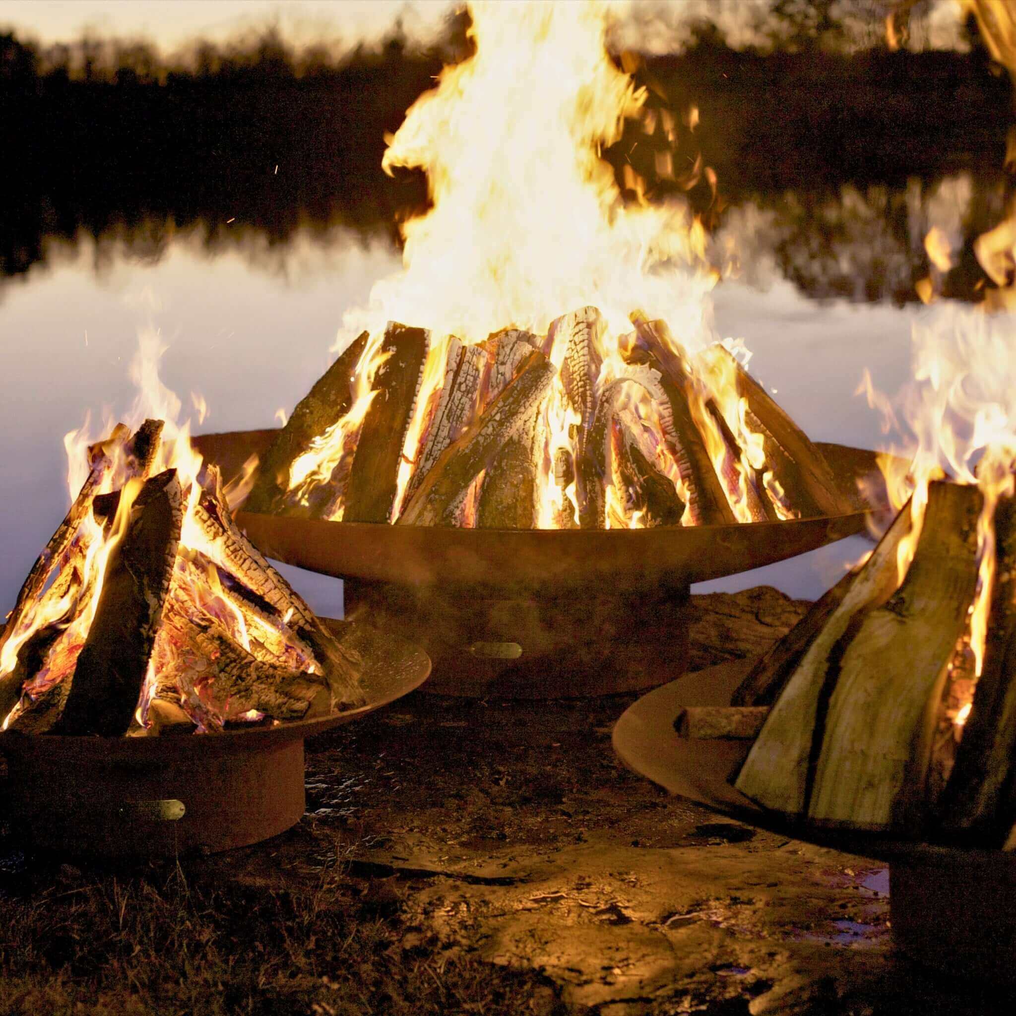 Asia Series Wok-Style Wood Burning Fire Pit in Steel - Fire Pit Art