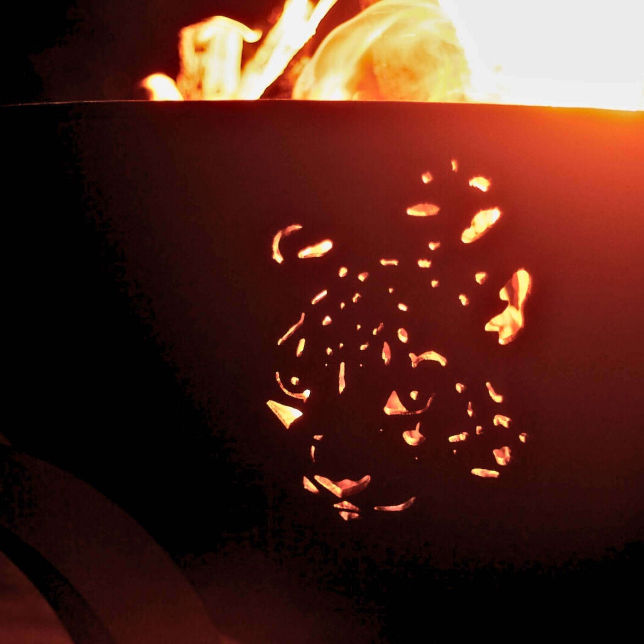 Africa's Big Five Gas Fire Pit in Steel - Fire Pit Art