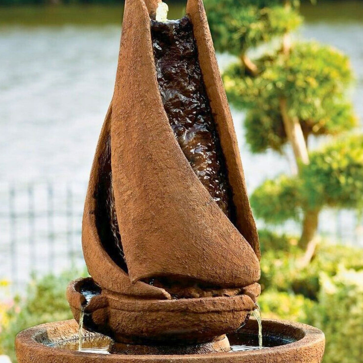 Sail Away Short Concrete Fountain - Massarellis #3611