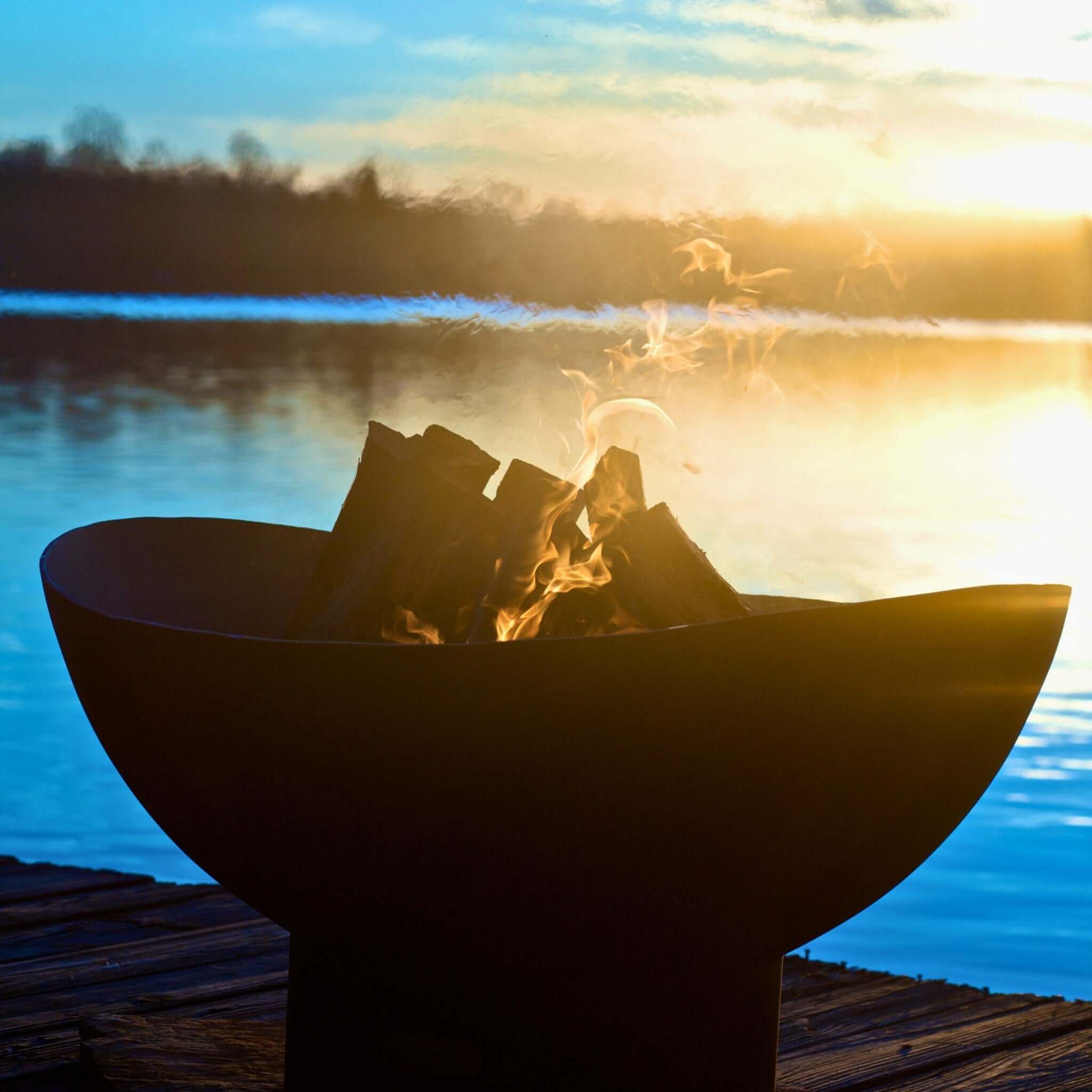 Scallop/Tidal Gas Fire Pit in Steel - Fire Pit Art