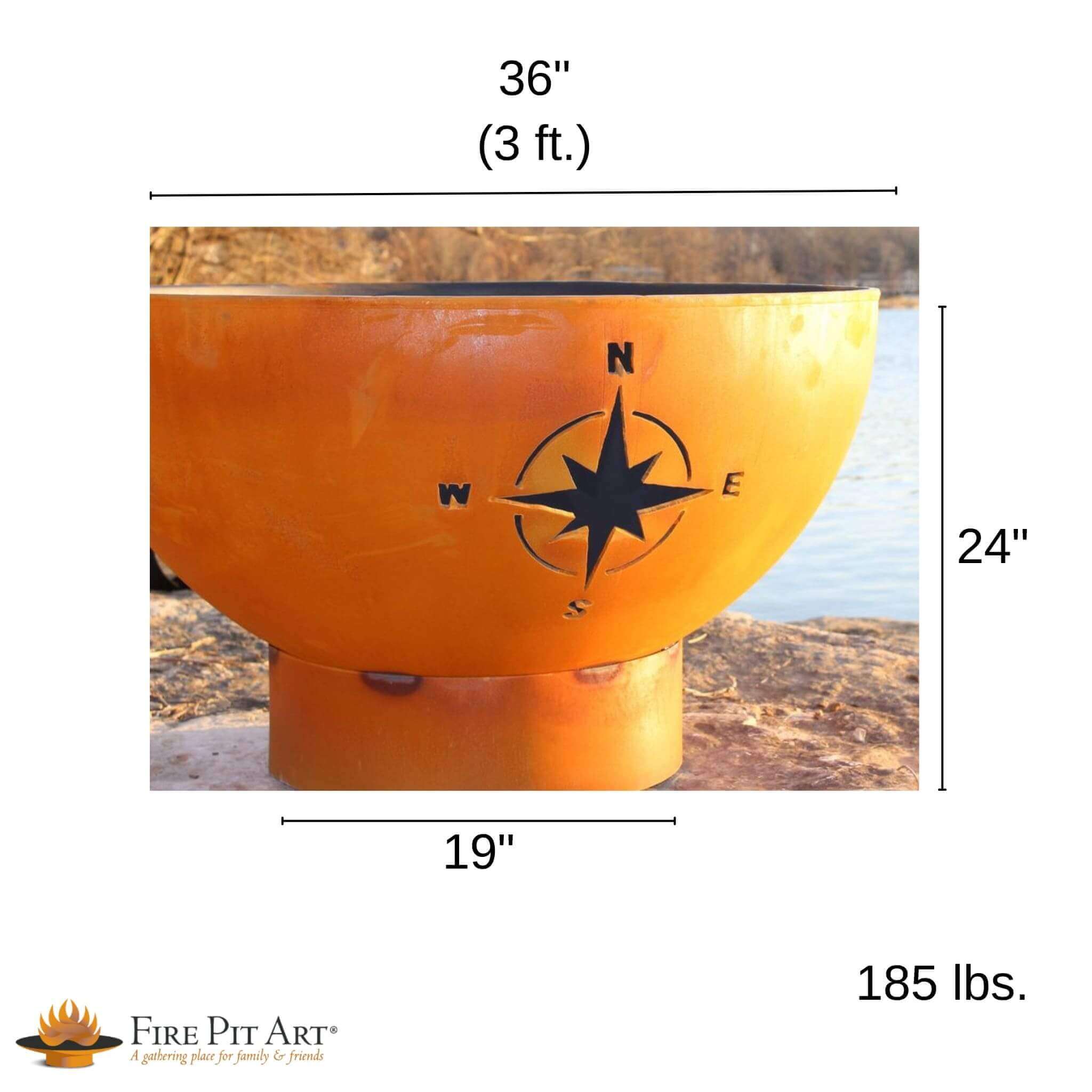 Navigator Gas Fire Pit in Steel - Fire Pit Art