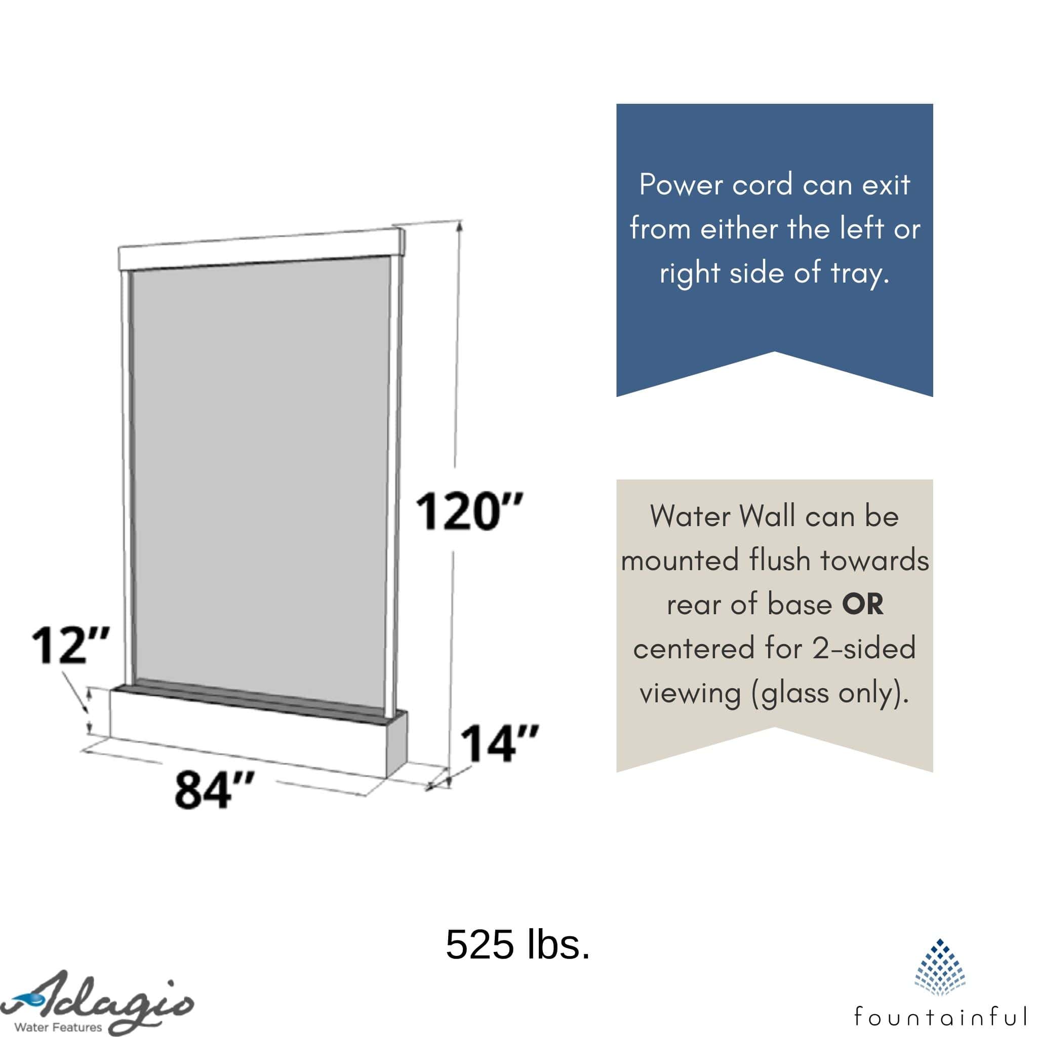 Mega Grandeur Freestanding Water Wall Fountain - Adagio