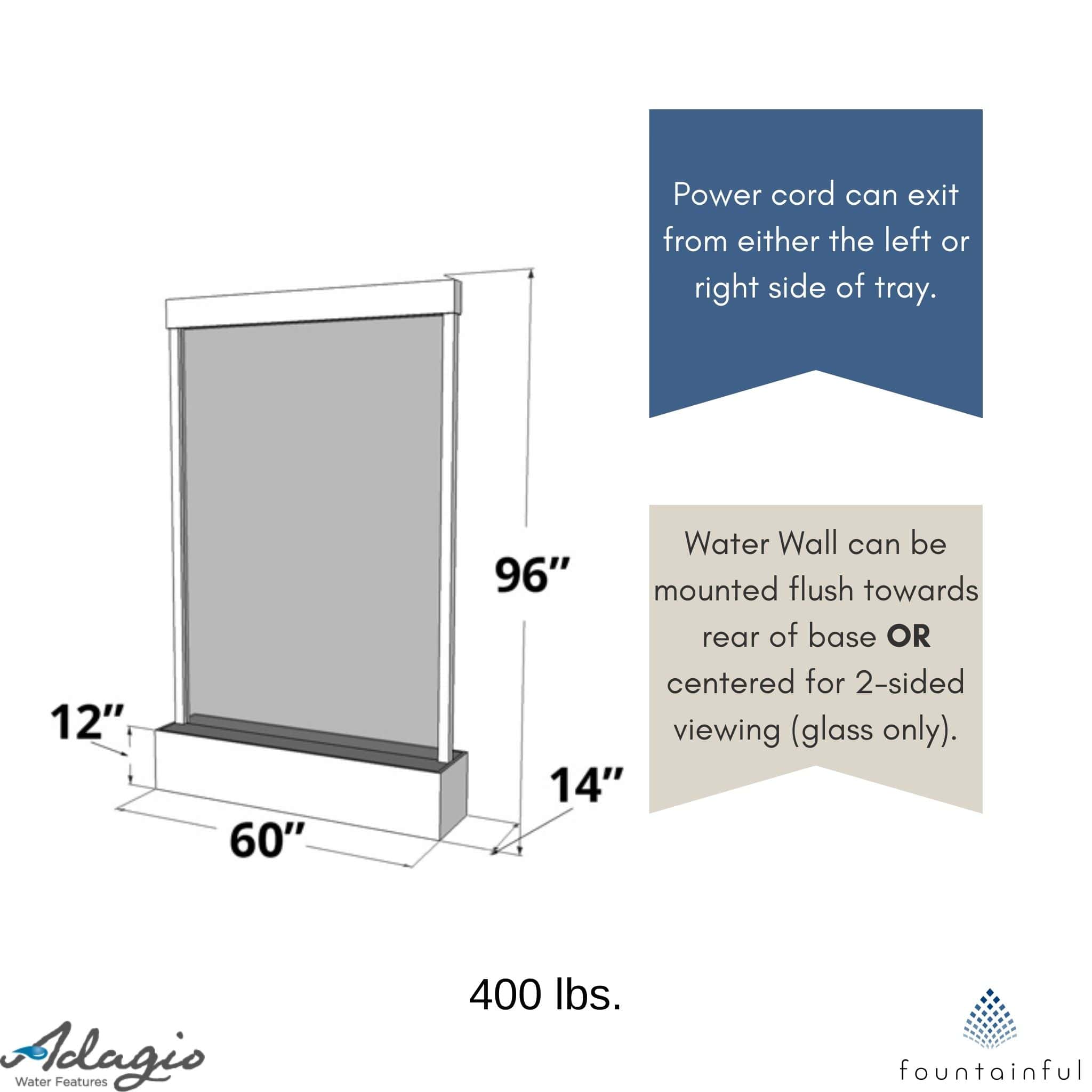 Grandeur River Freestanding Water Wall Fountain - Adagio