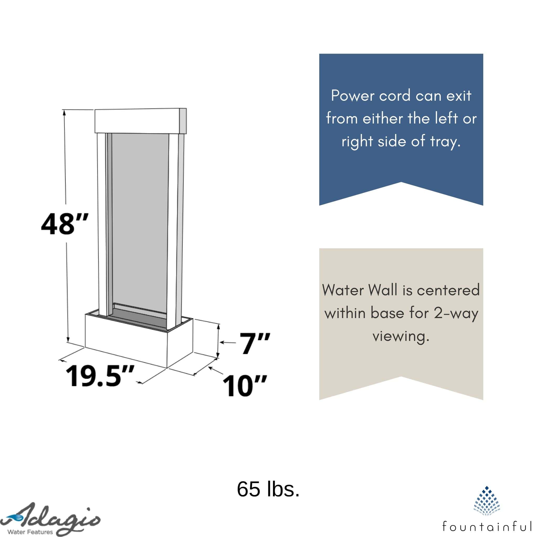 Bantam River Freestanding Water Wall Fountain - Adagio