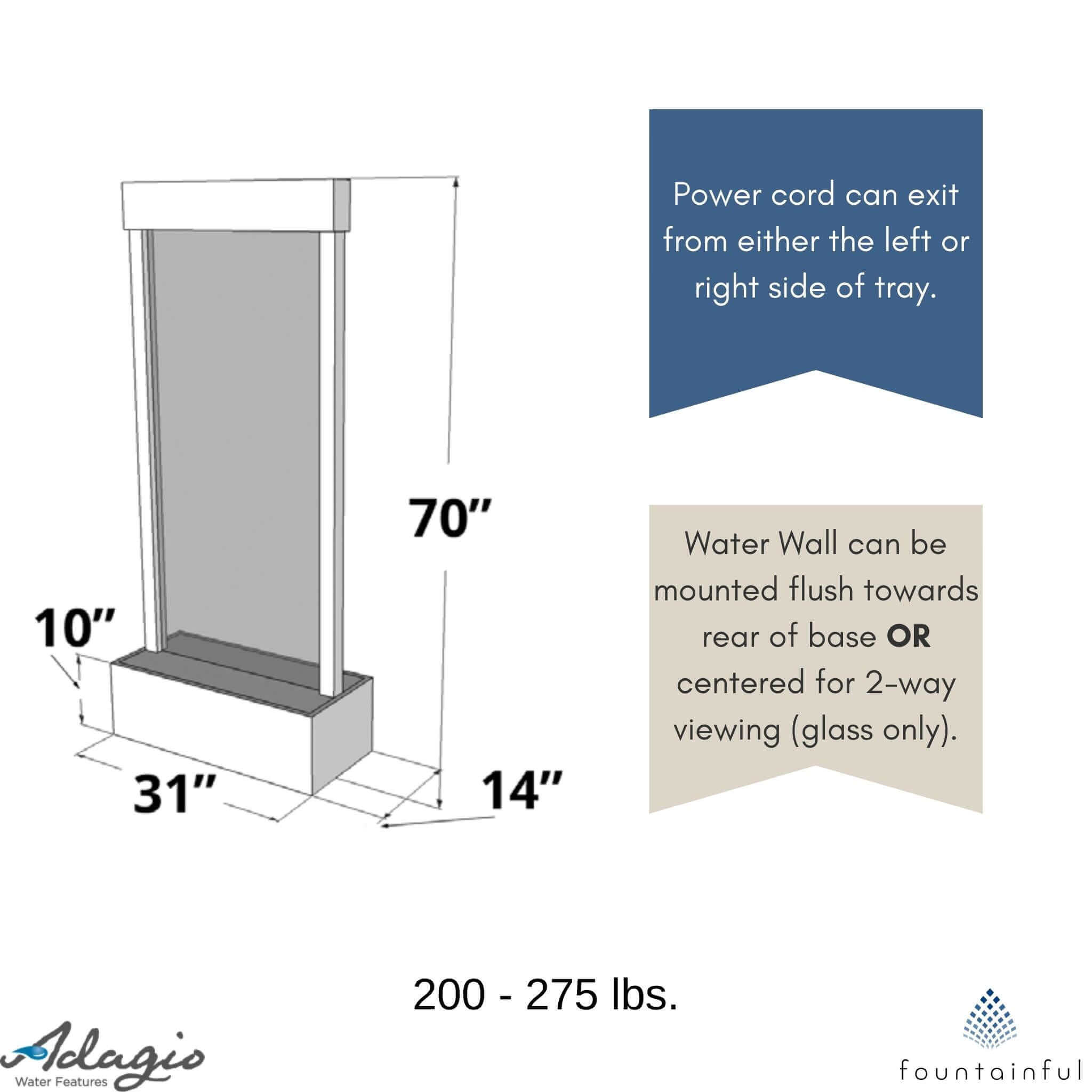 Harmony River Freestanding Water Wall Fountain - Adagio