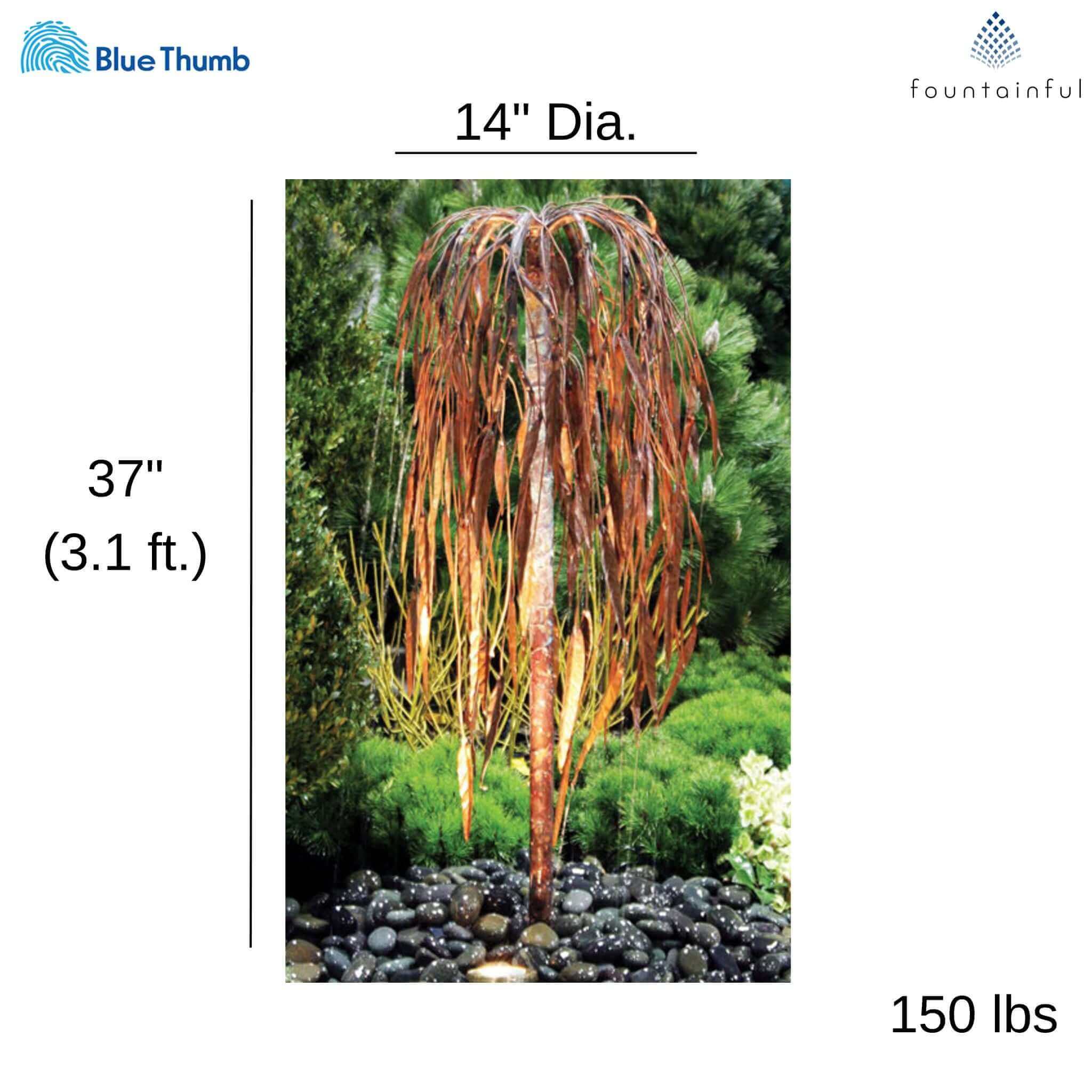 Weeping Willow Copper Fountain Kit (Short) - Blue Thumb