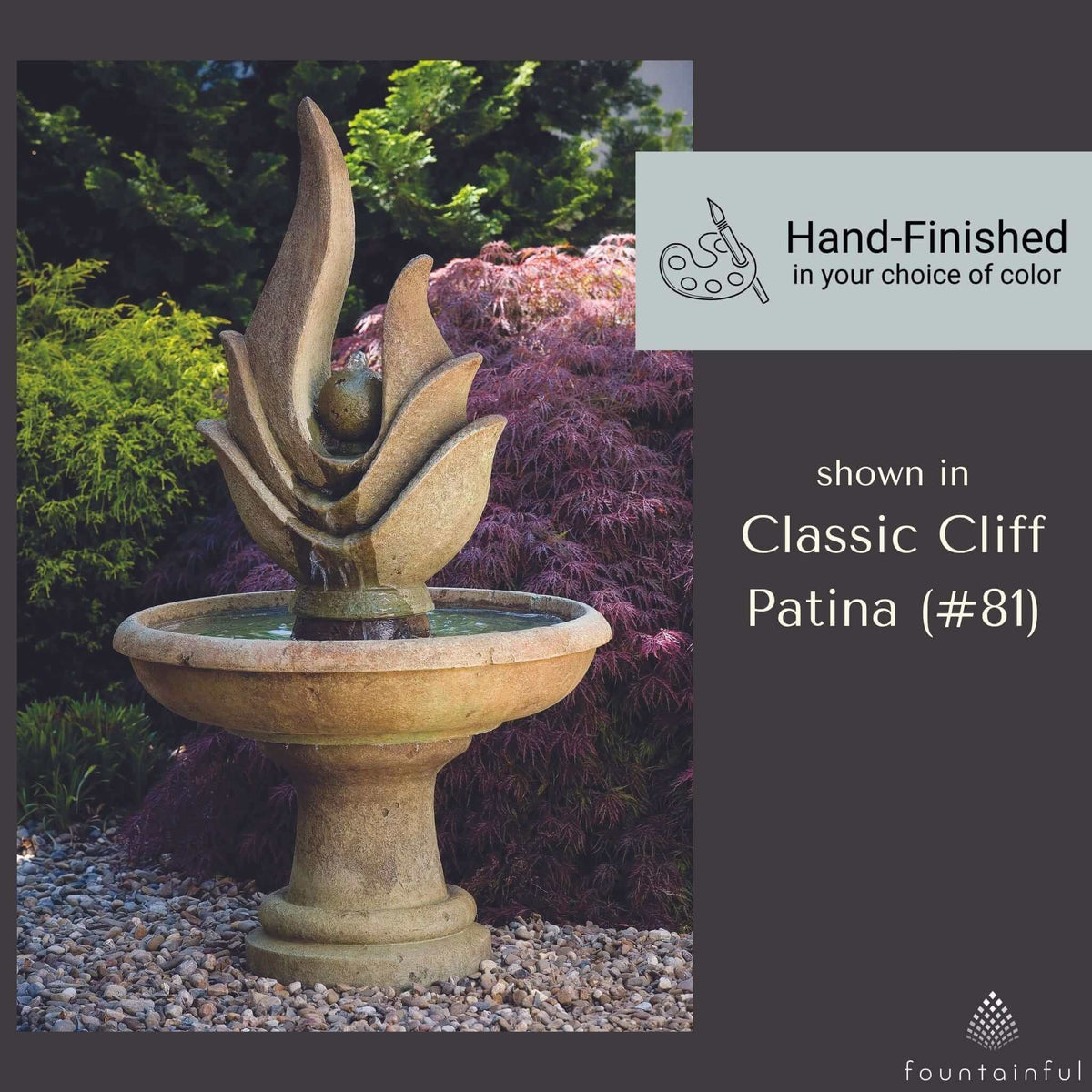 Petal Point Concrete Bubbler Fountain - Massarellis #3629