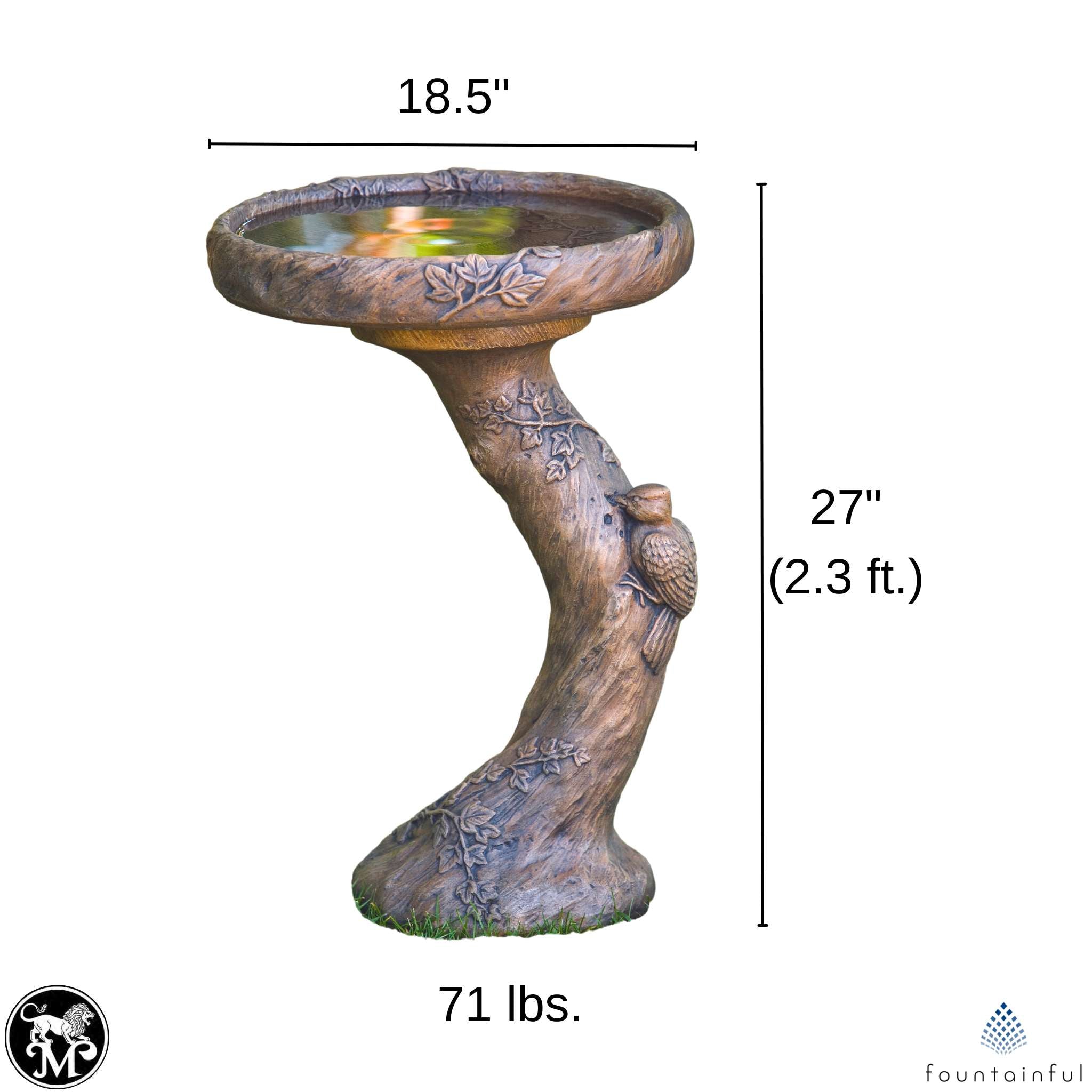 Woodscape Concrete Bird Bath - Massarellis #9125