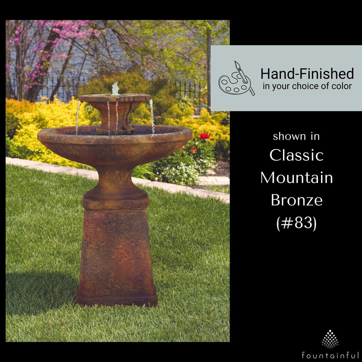Bella 2-Tier Concrete Fountain - Massarellis #3653
