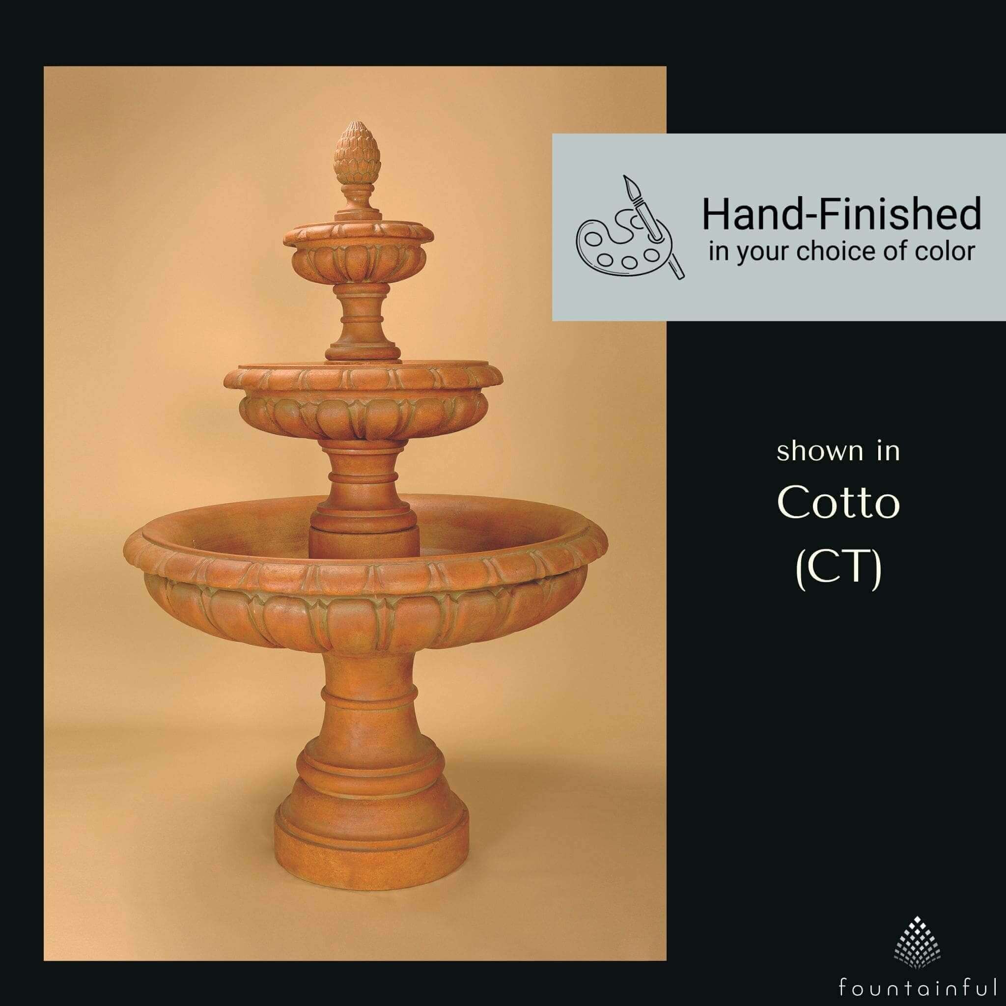 Regale 3-Tier Concrete Fountain - Giannini #1257