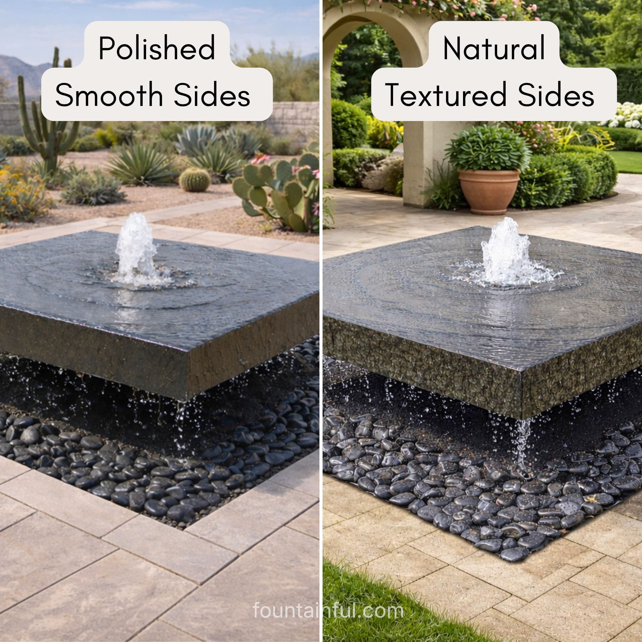 Basalt "Table" Block Fountain - Complete Kit - Blue Thumb
