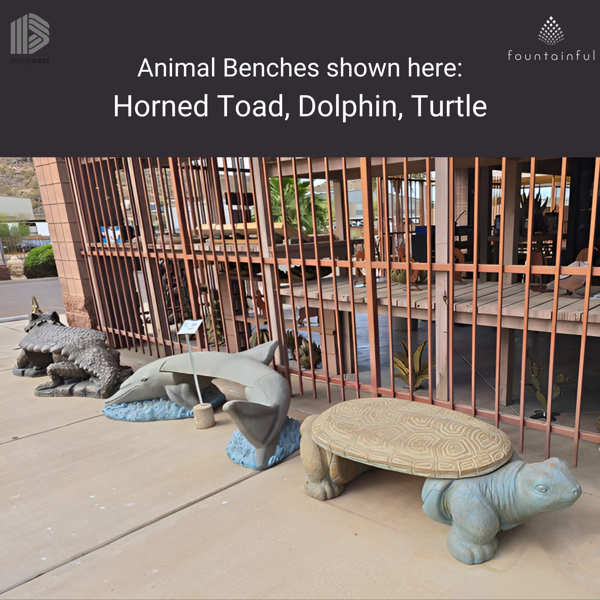 Dolphin Concrete Garden Bench - Phoenix Design Cast